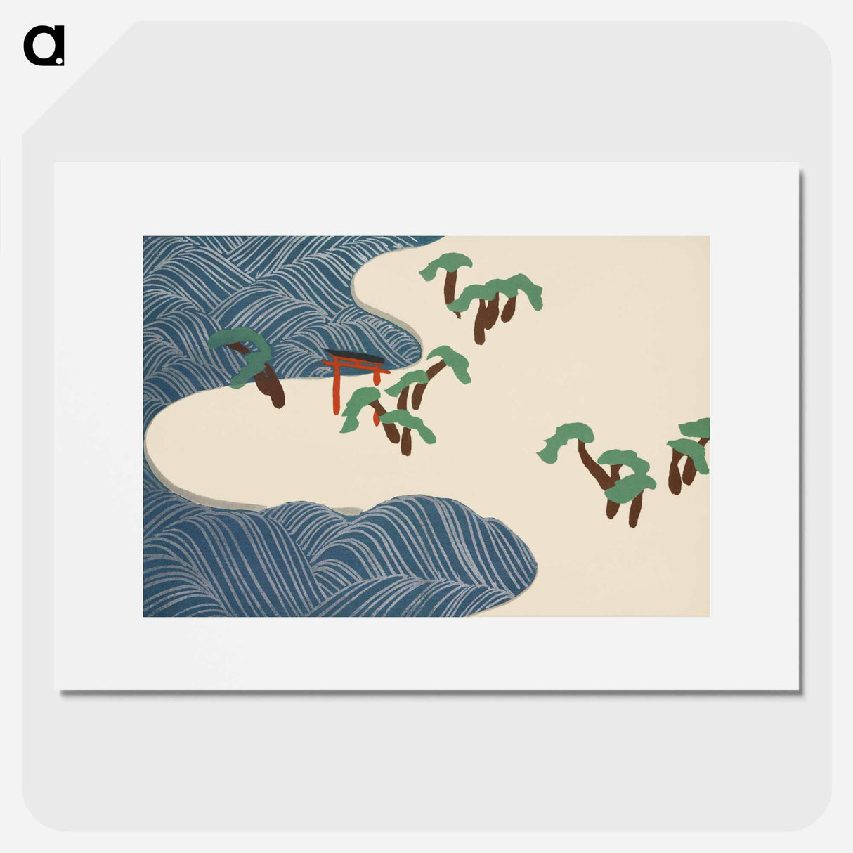 Ocean waves from Momoyogusa–Flowers of a Hundred Generations by Kamisaka Sekka - 神坂 雪佳 Poster.