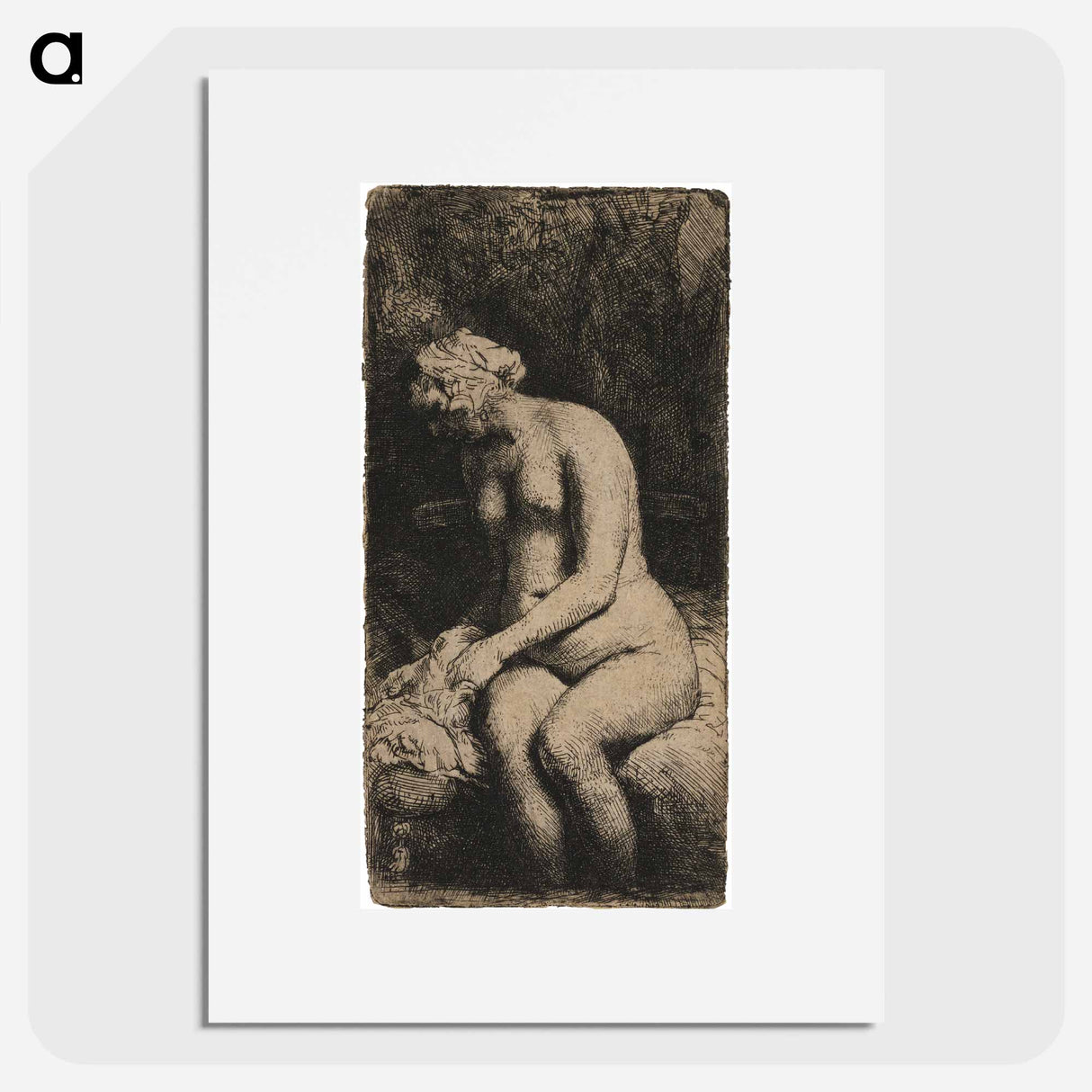 アートポスター-Seated Nude Heavy-Set Woman - レンブラント ファン レイン Poster.