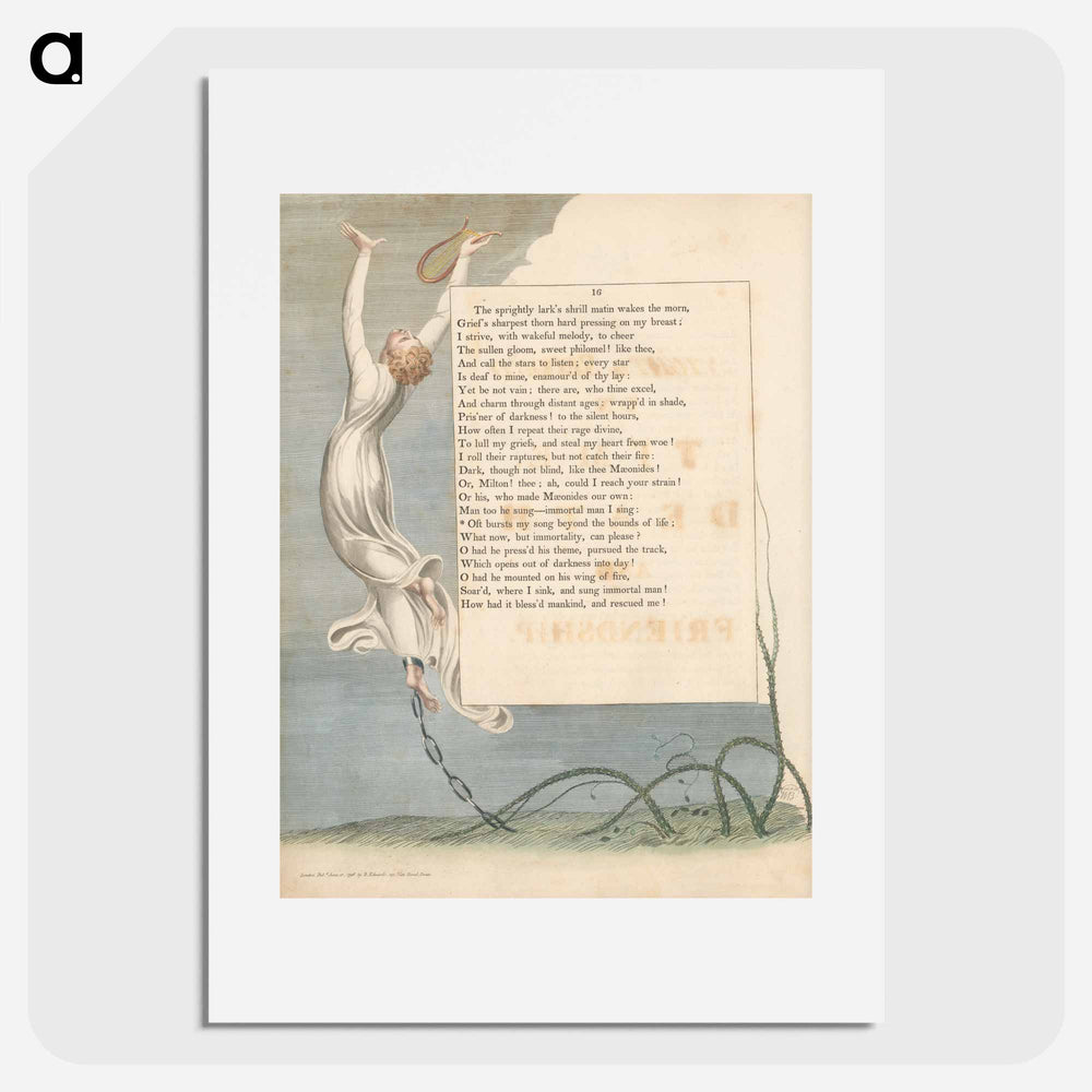 Young's Night Thoughts, Page 16, Oft Bursts My Song Beyond the Bounds of Life - William Blake Poster.