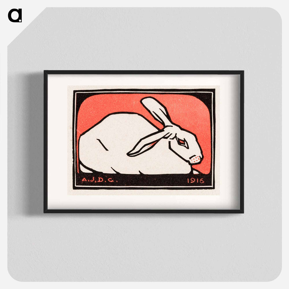 Lying rabbit - Julie de Graag Poster.
