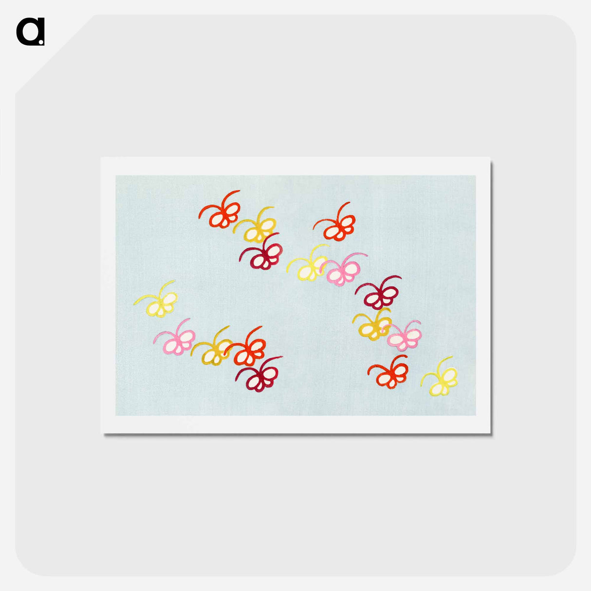 アートポストカード-Japanese butterfly - 神坂 雪佳 Postcard.