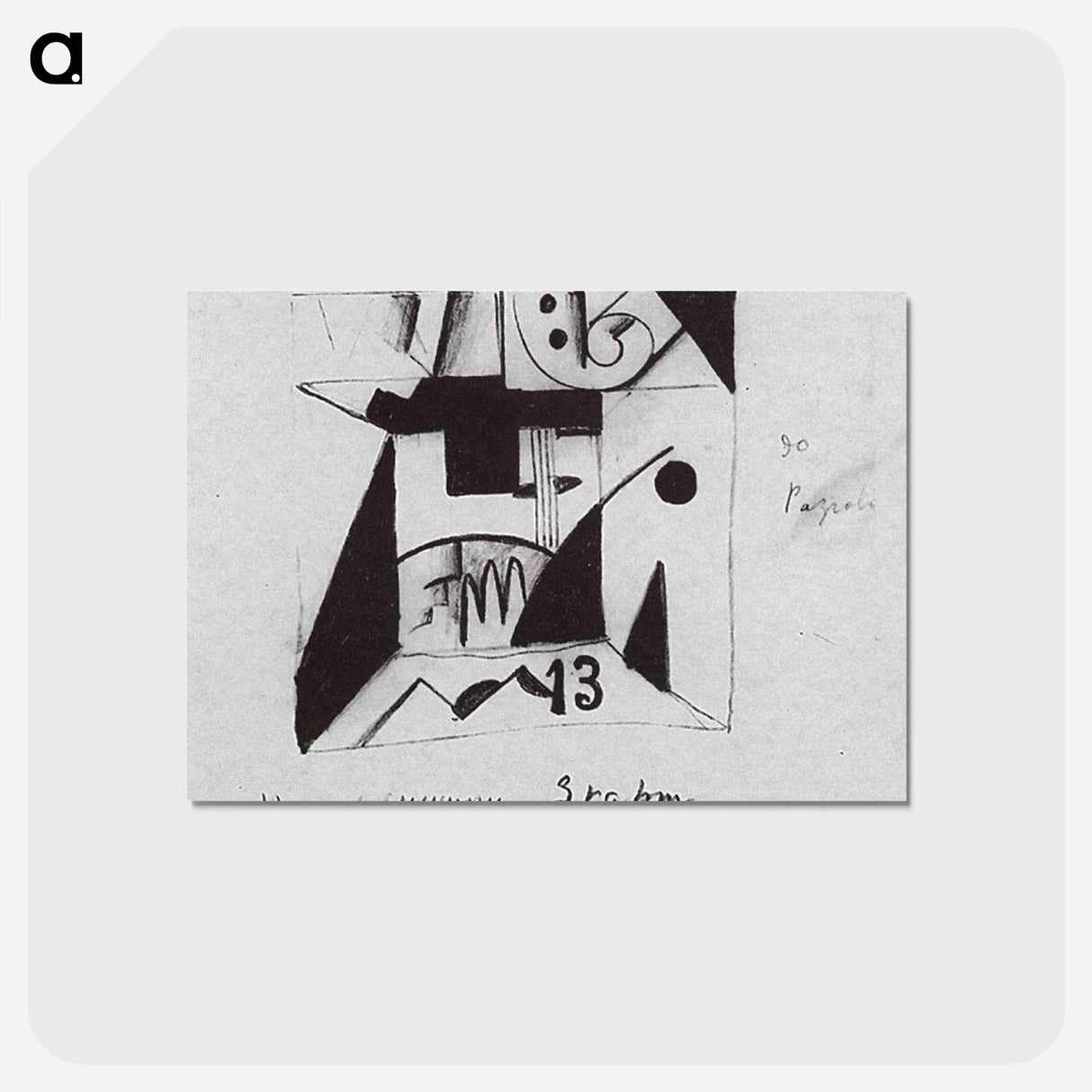 アートポストカード-Decor sketches for the opera "Victory over the Sun" - カジミール マレーヴィチ Postcard.