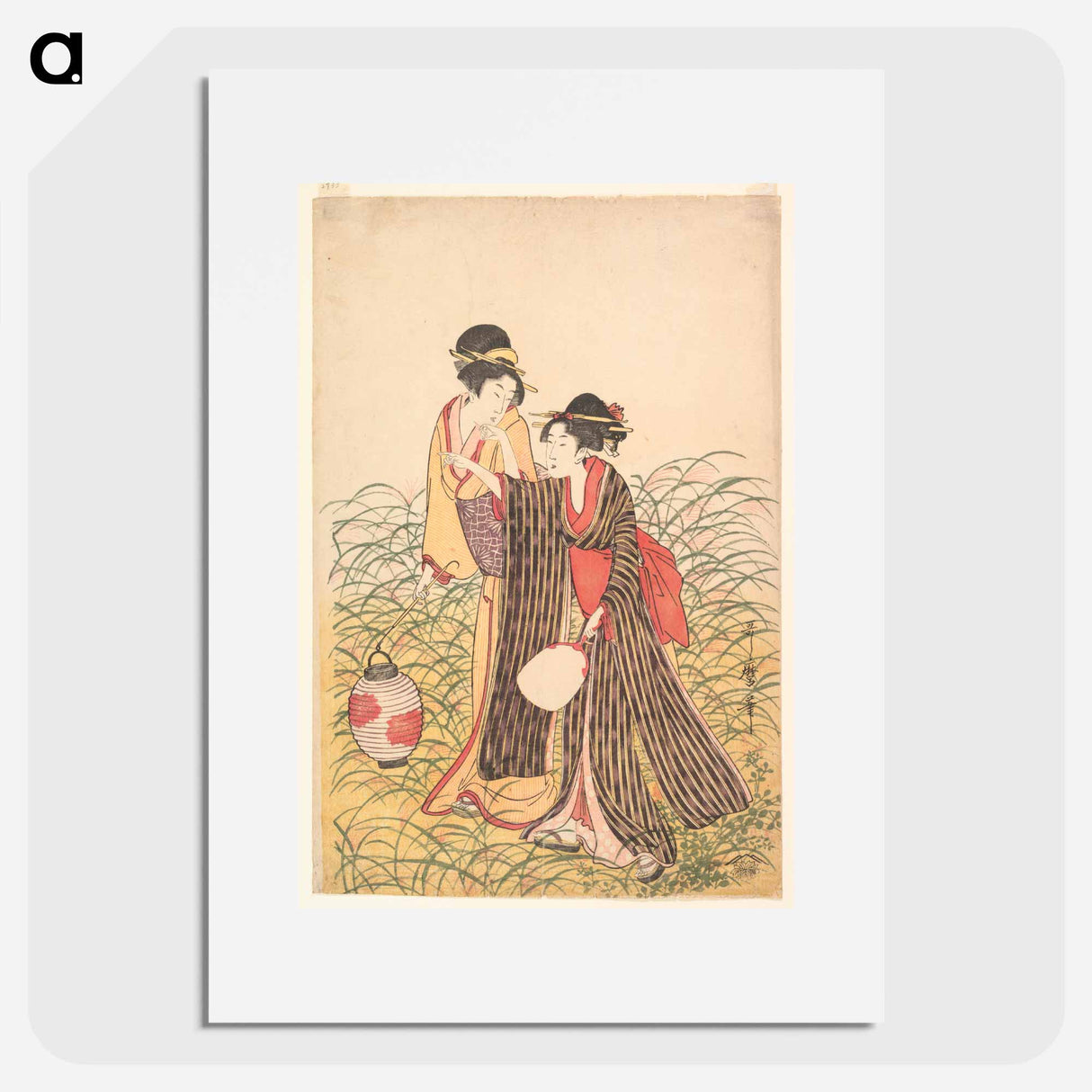 Elopers in Musashino - 喜多川 歌麿 Poster.