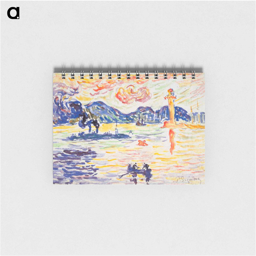 The port of Saint-Tropez with the destroyer Midi de la France - ポール シニャック Memo.