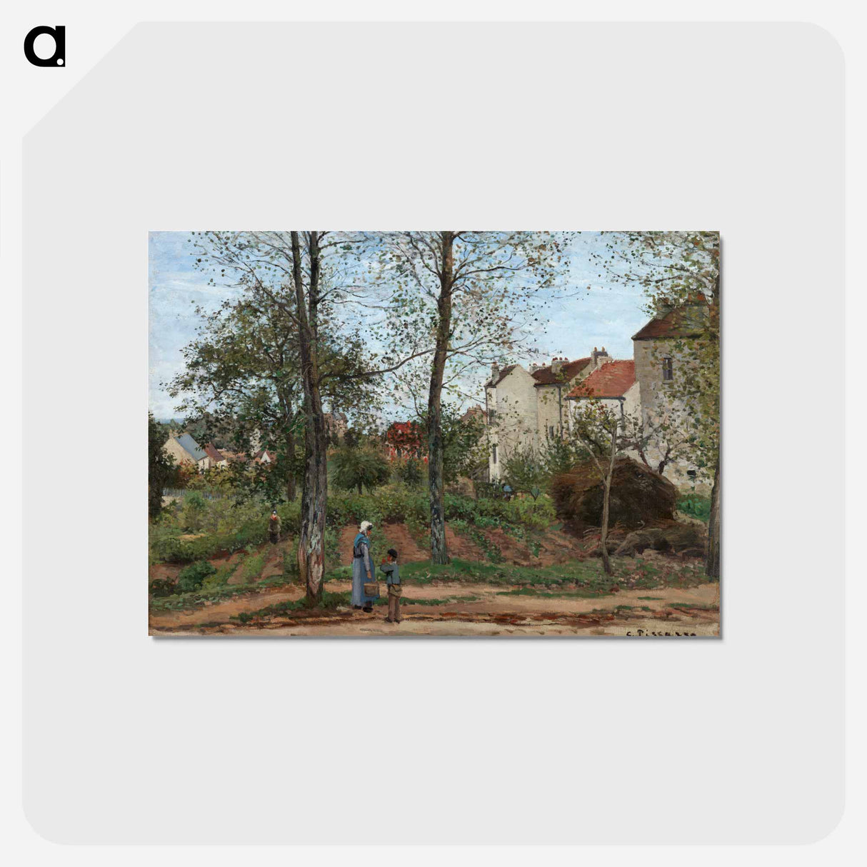アートポストカード-Landscape at Louveciennes - カミーユ ピサロ Postcard.