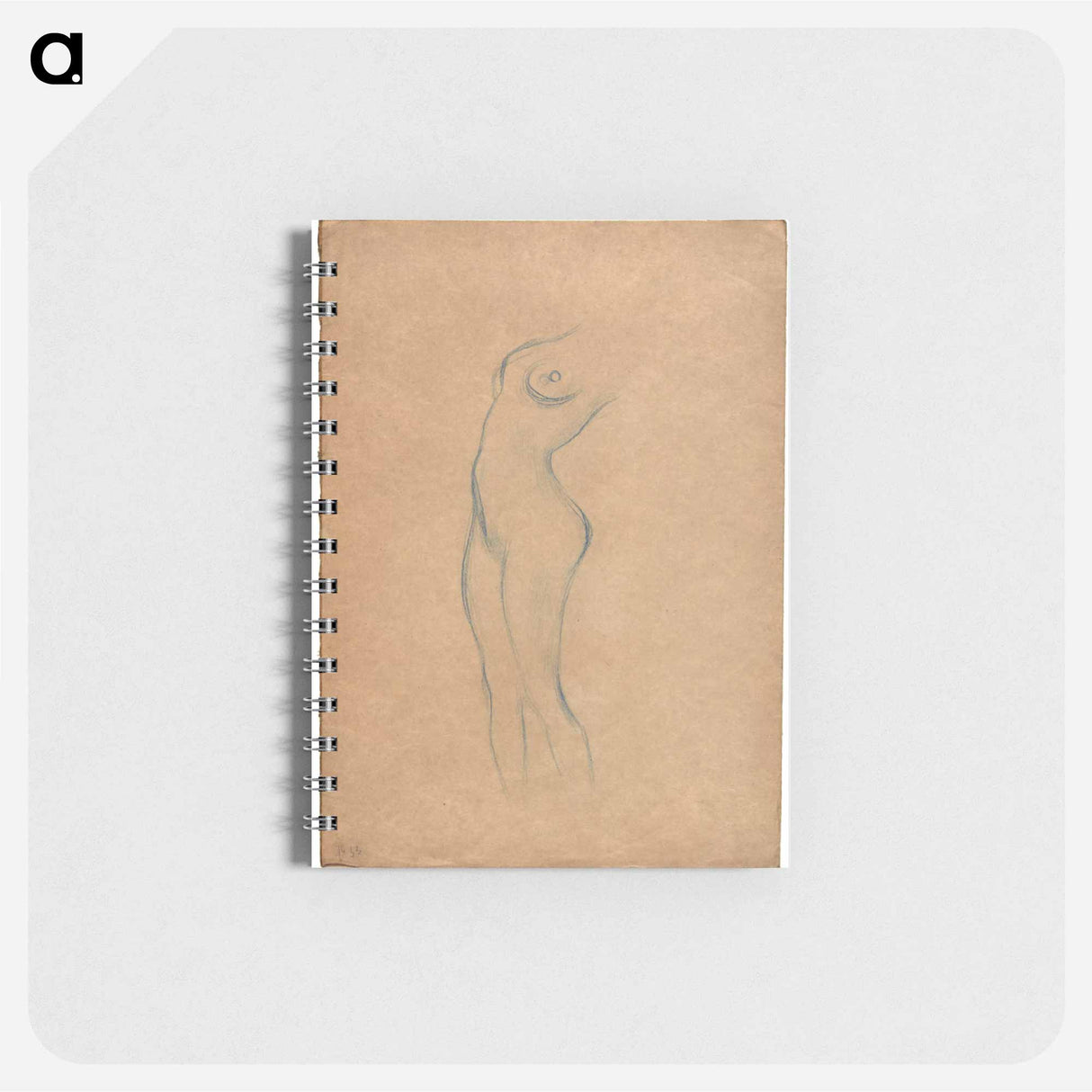 Study for a standing female nude to the left - グスタフ クリムト Memo.