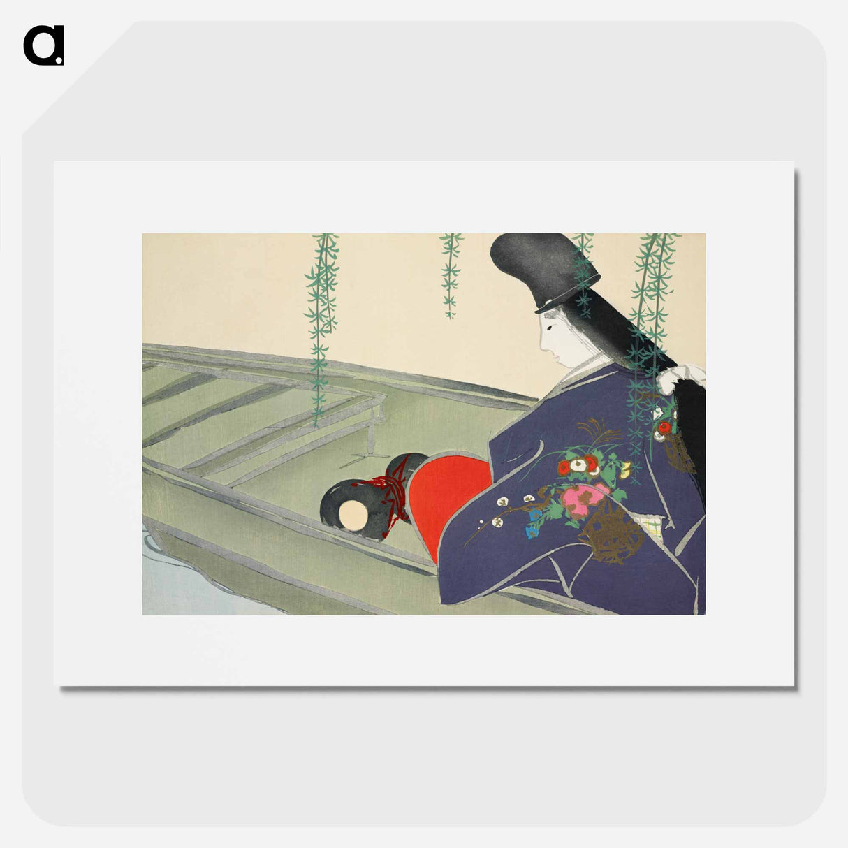 アートポスター-Boat from Momoyogusa–Flowers of a Hundred Generations - 神坂 雪佳 Poster.