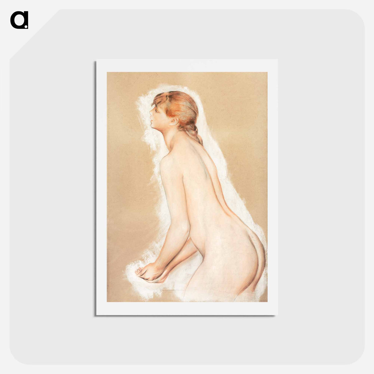 アートポストカード-Splashing Figure (Study for “The Large Bathers”) - ピエール オーギュスト ルノワール Postcard.