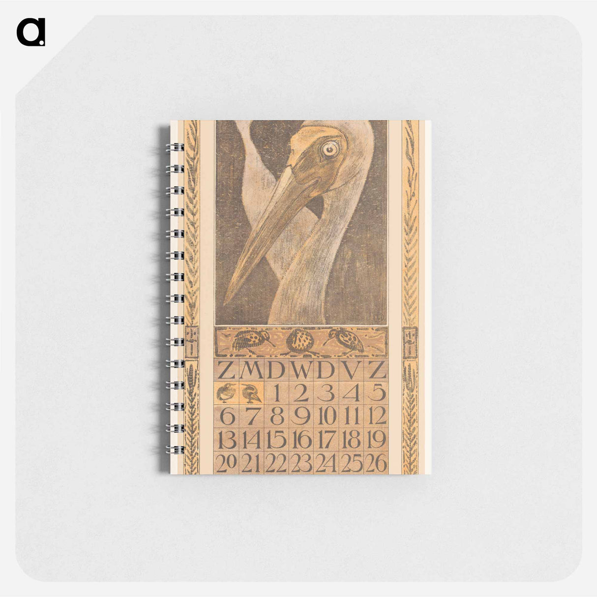 Kalenderblad september met twee vogels - テオ ヴァン ホイテマ Memo.