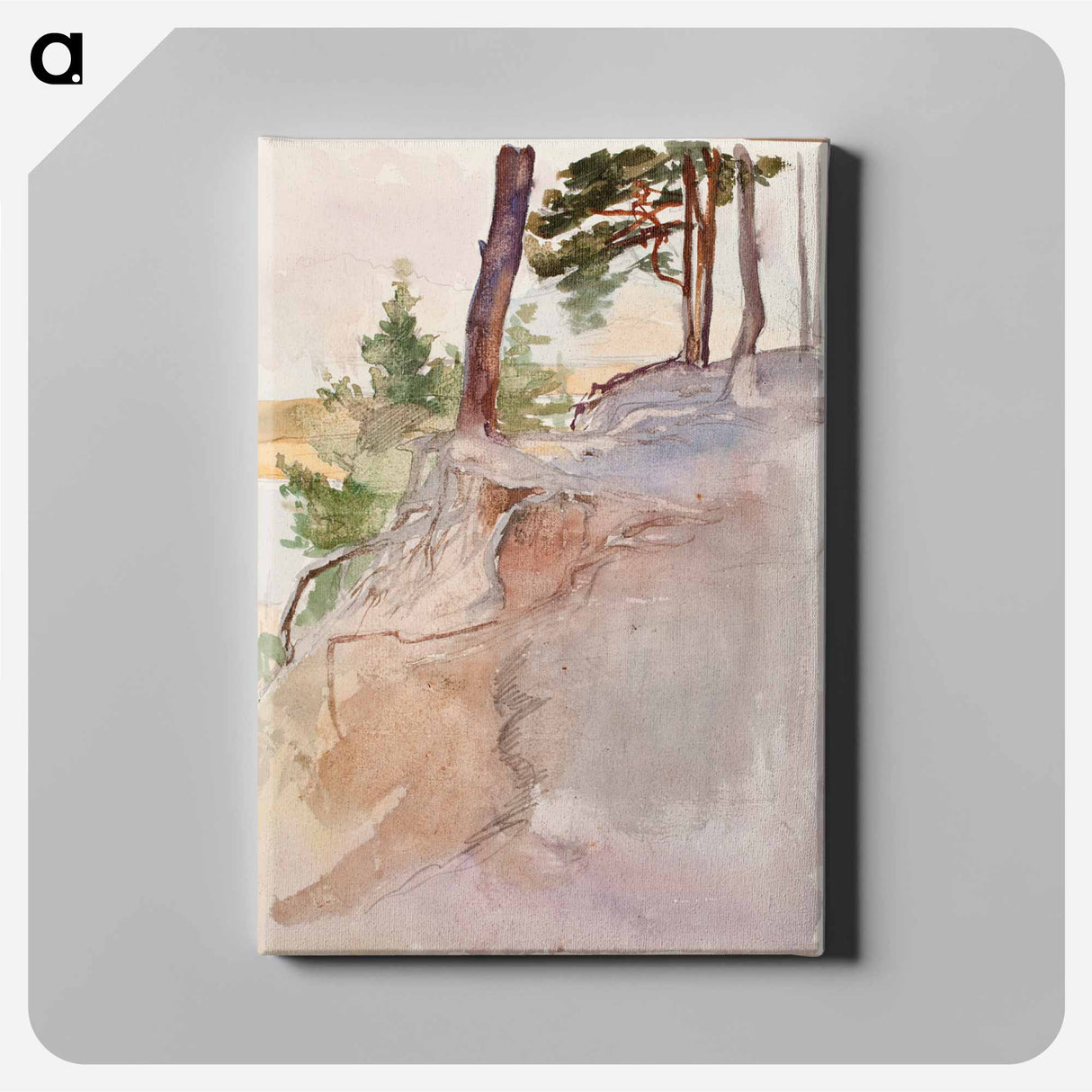 Rantamaisema, puun juurakko - アルバート エーデルフェルト Canvas.