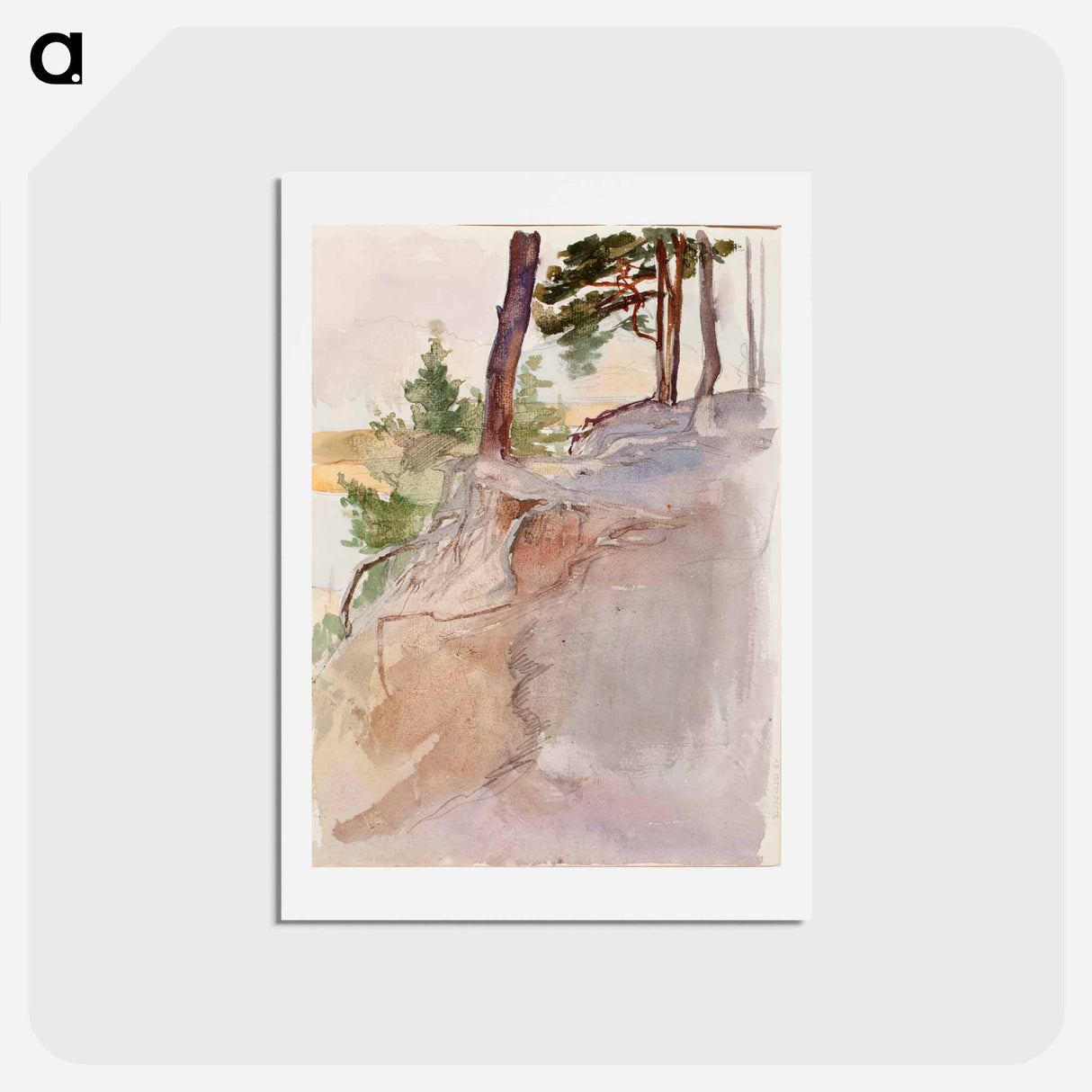 Rantamaisema, puun juurakko - アルバート エーデルフェルト Postcard.