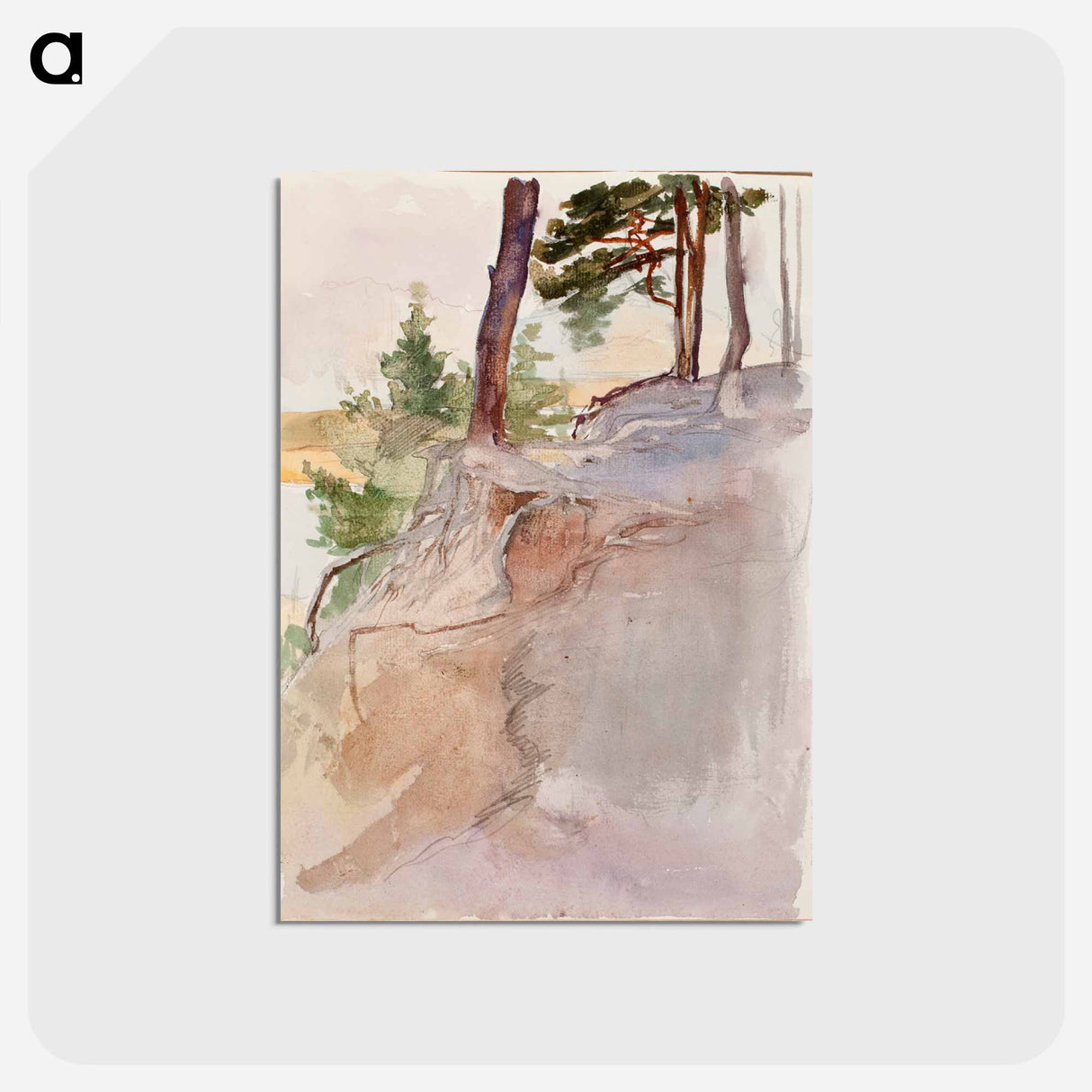 Rantamaisema, puun juurakko - アルバート エーデルフェルト Postcard.