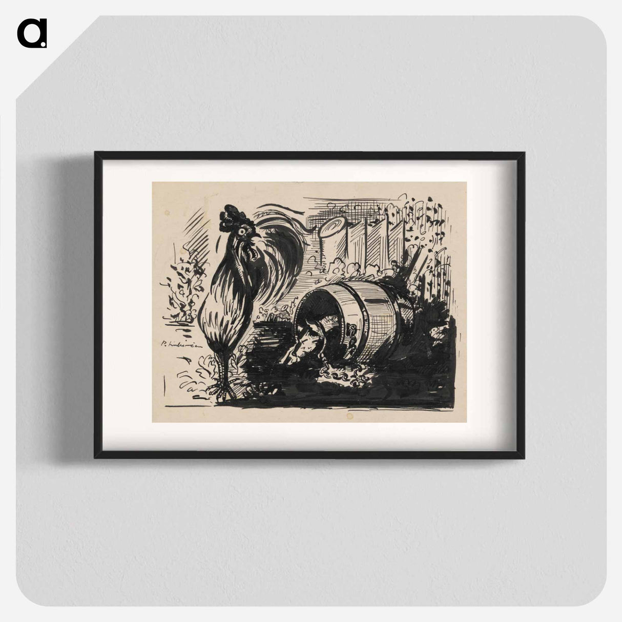 The cock and the dog - アーノルド ピーター ワイズ クビンチャン Poster.