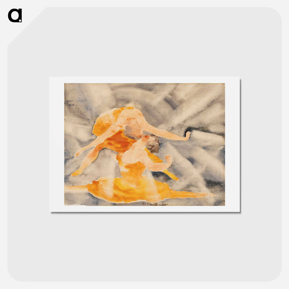 アートポストカード-Two Women Acrobats - チャールズ デムス Postcard.