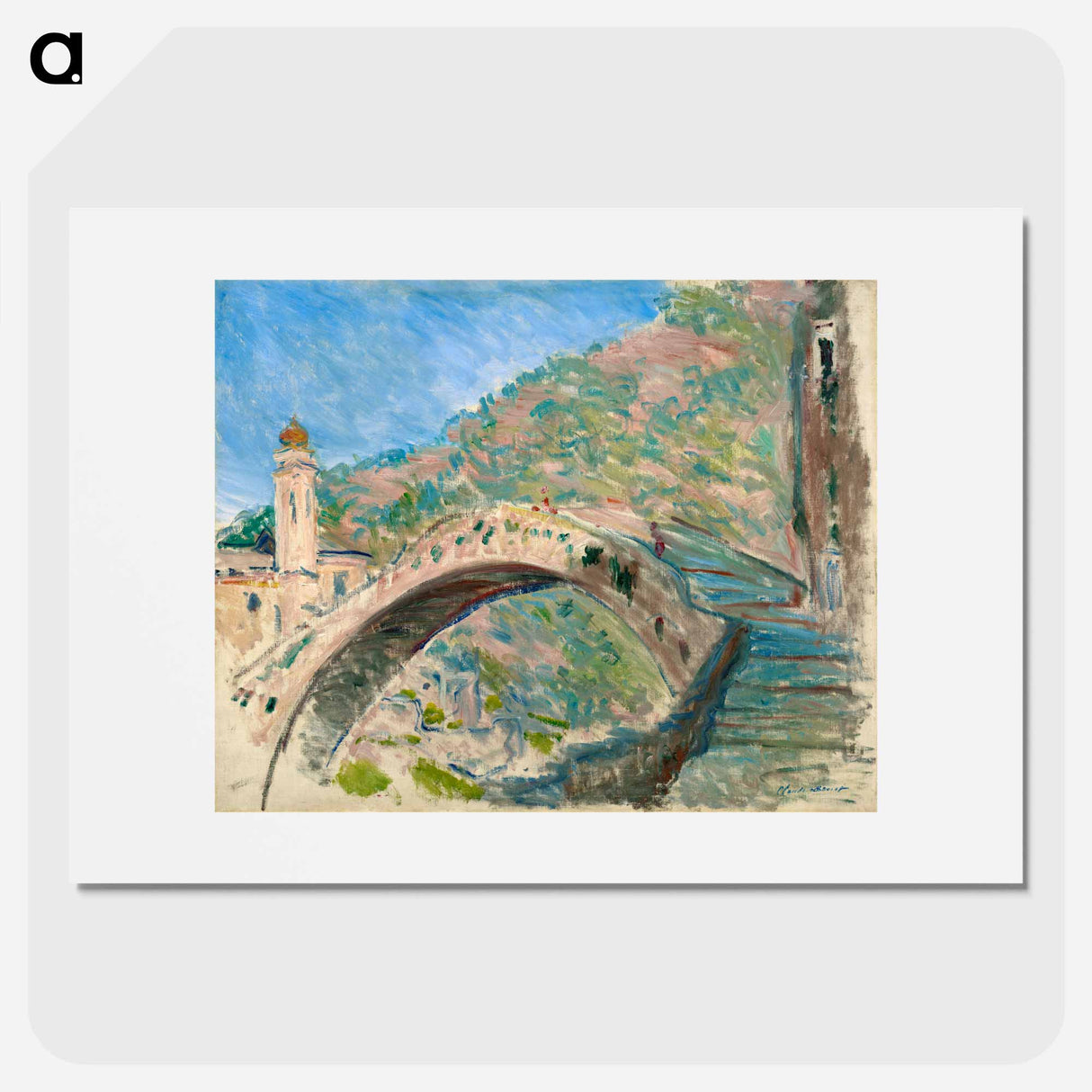 アートポスター-Bridge at Dolceacqua - クロード モネ Poster.