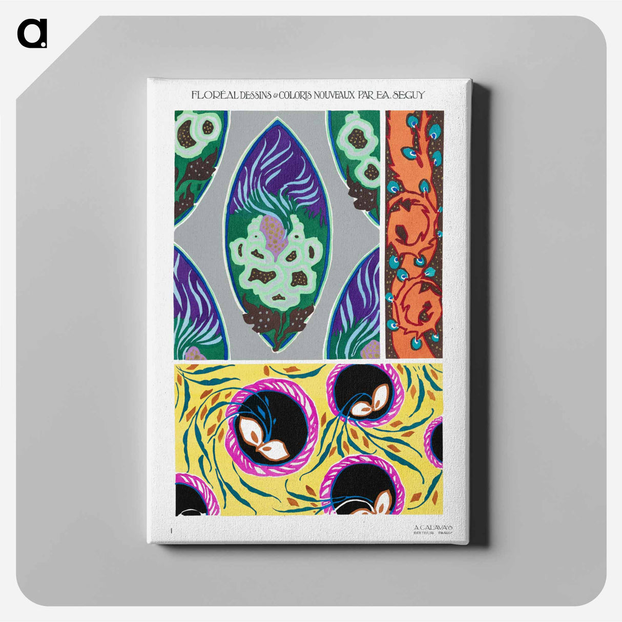 Vintage art deco & art nouveau pattern, plate no. 1. - E.A.セギー Canvas.