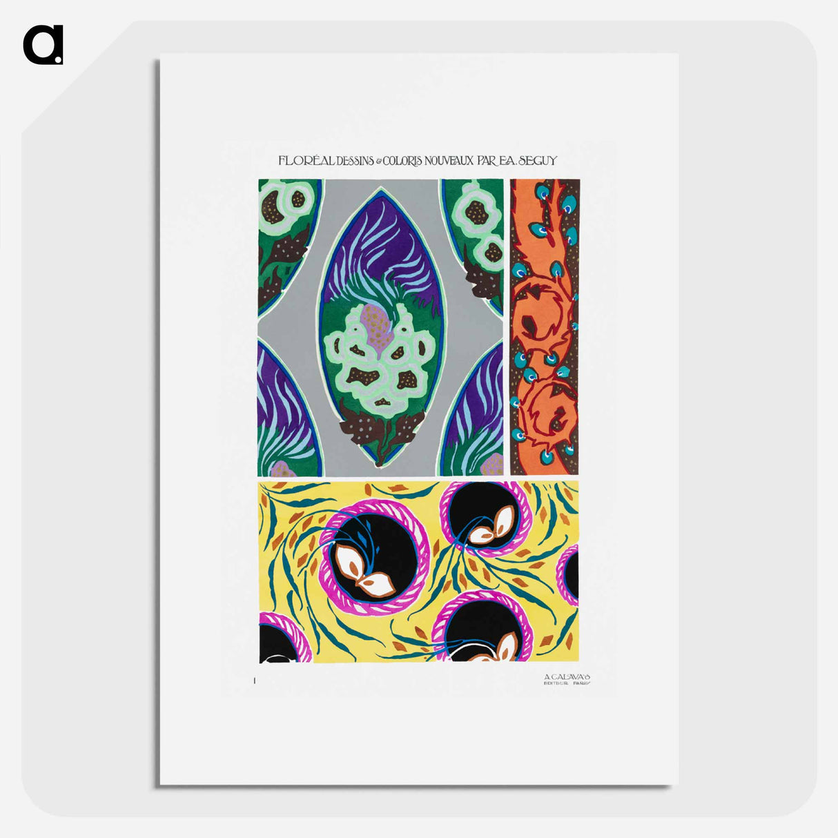Vintage art deco & art nouveau pattern, plate no. 1. - E.A.セギー Poster.