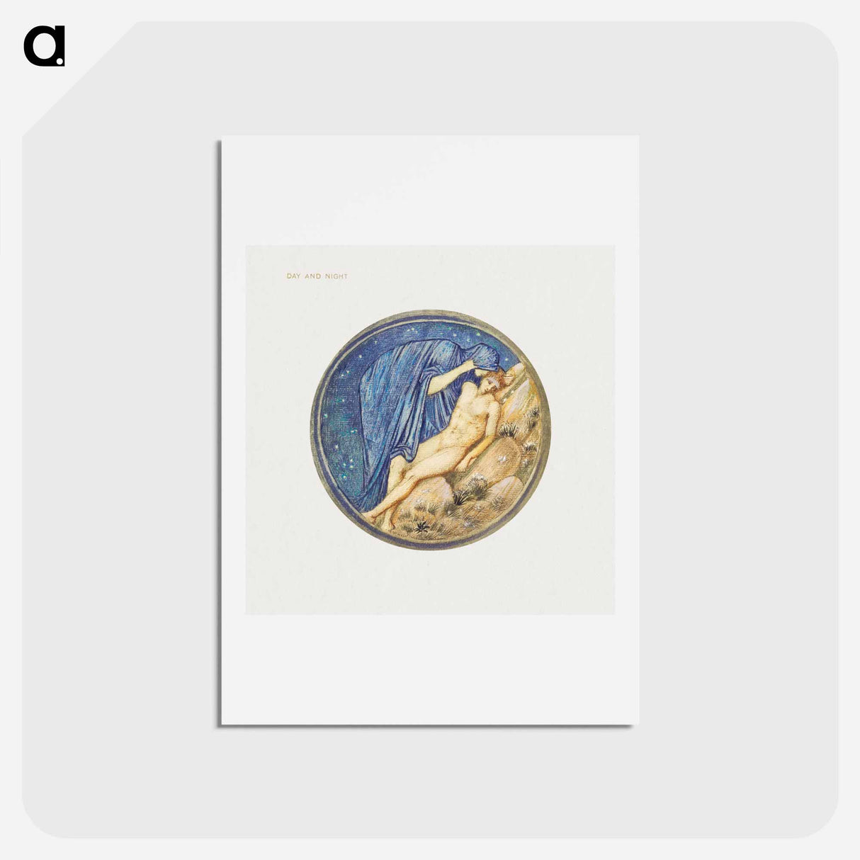 アートポストカード-Day and Night from The Flower Book - エドワード バーン ジョーンズ Postcard.