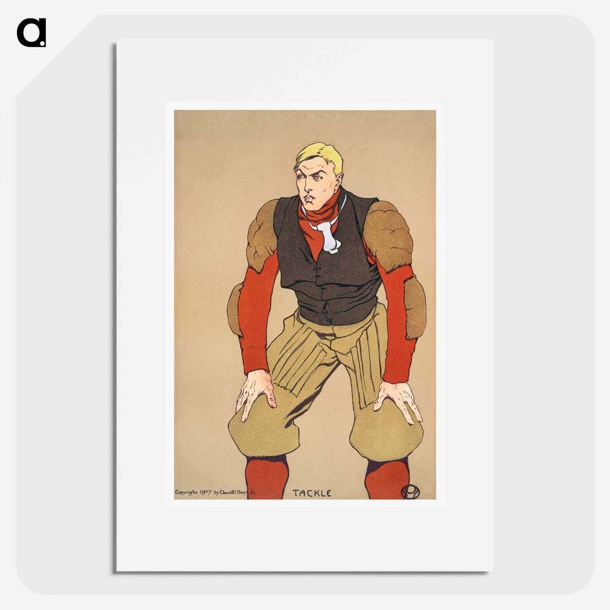 American football player print in high resolution by Edward Penfield - エドワード ペンフィールド Poster.