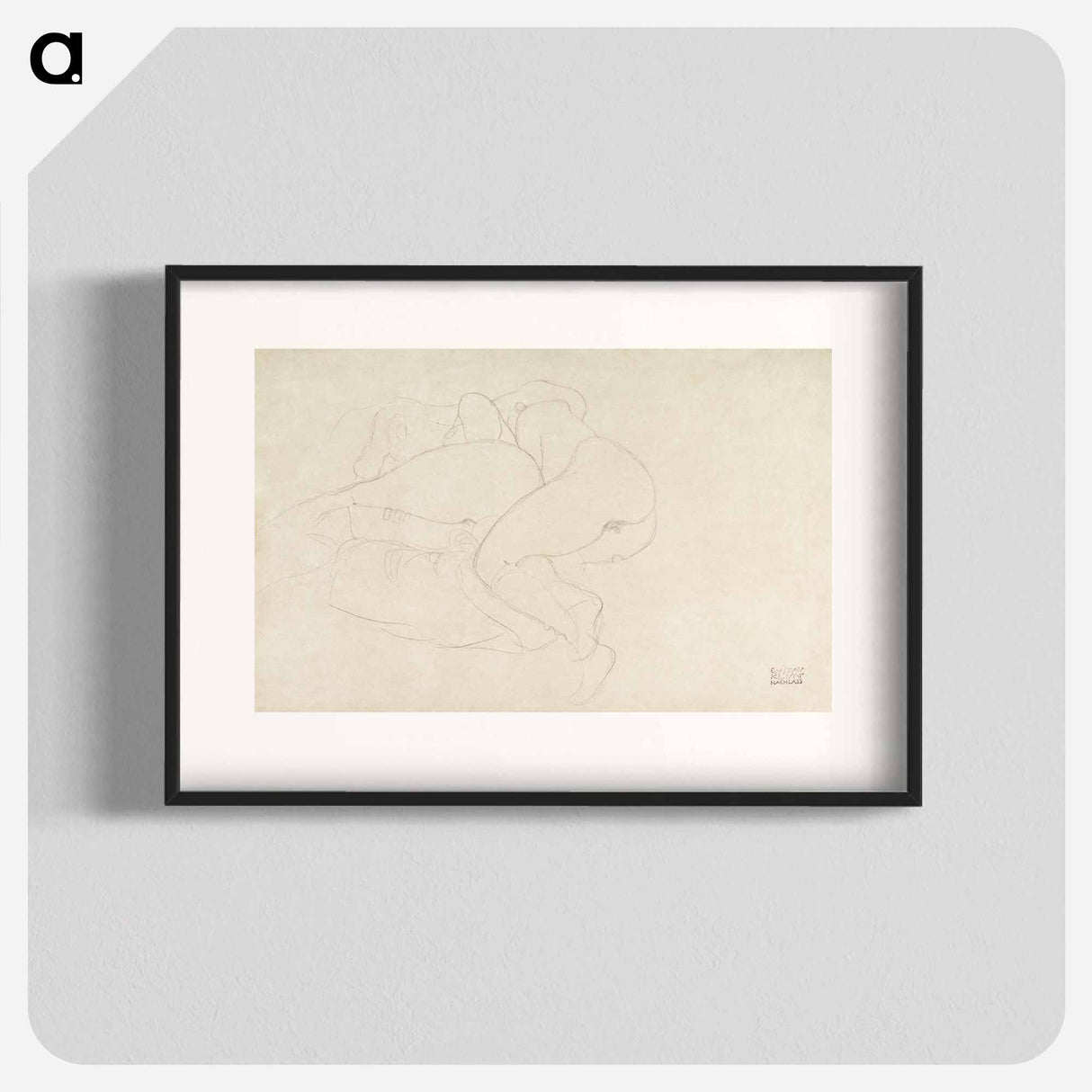 Two Women Friends Reclining - Gustav Klimt Poster.