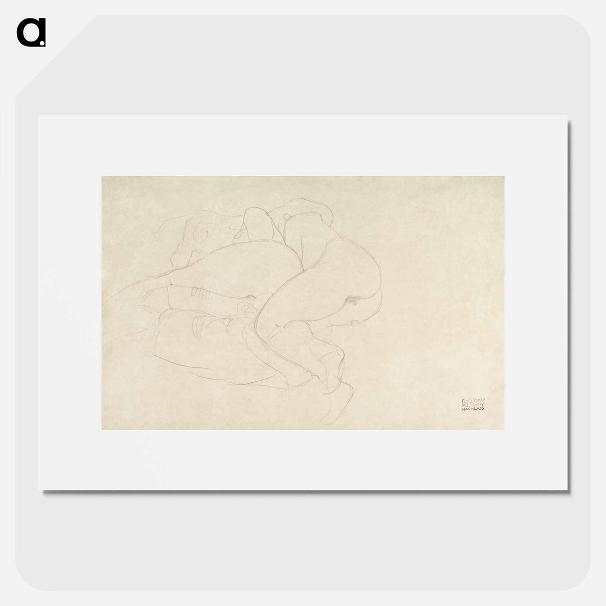 Two Women Friends Reclining - Gustav Klimt Poster.