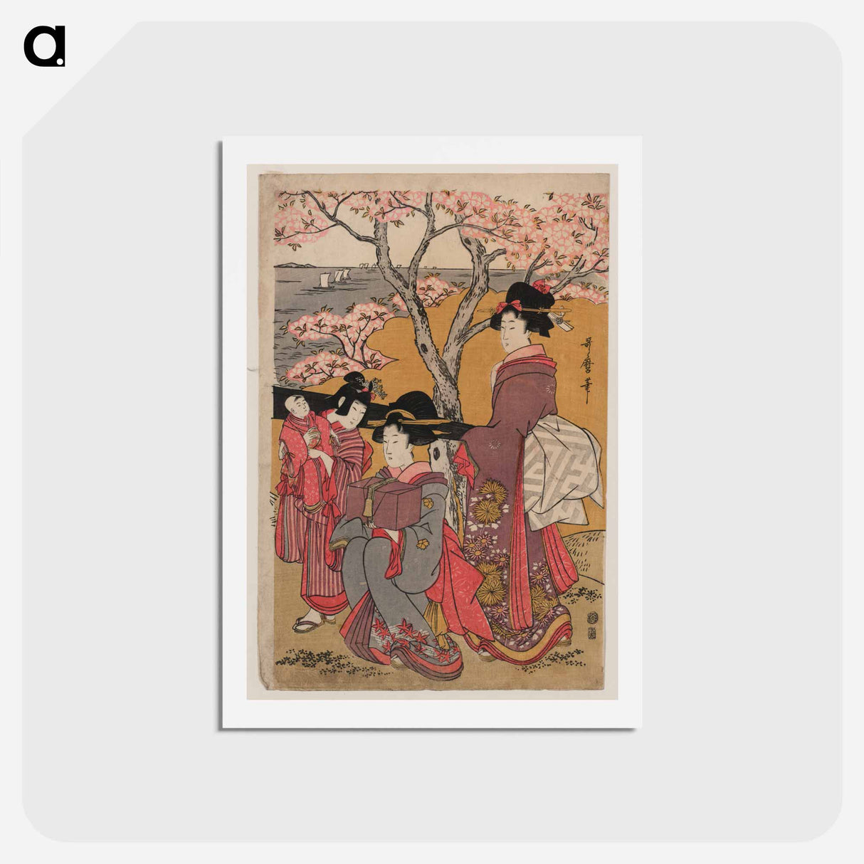 アートポストカード-Gotenyama no hanami migi - 喜多川 歌麿 Postcard.