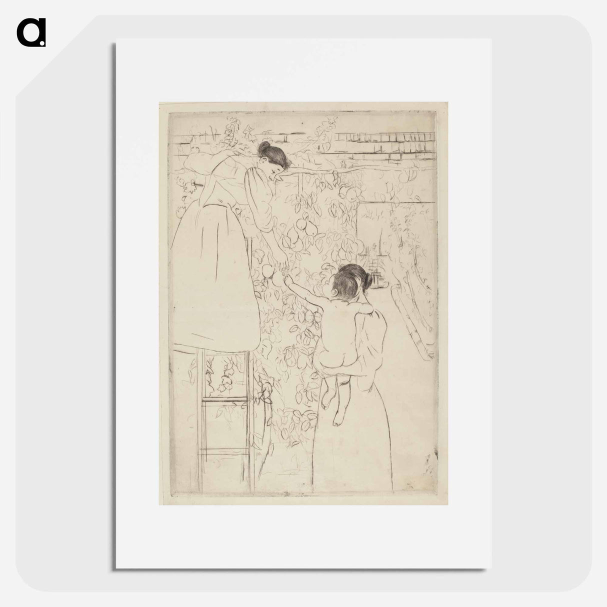 Gathering Fruit - Mary Cassatt Poster.