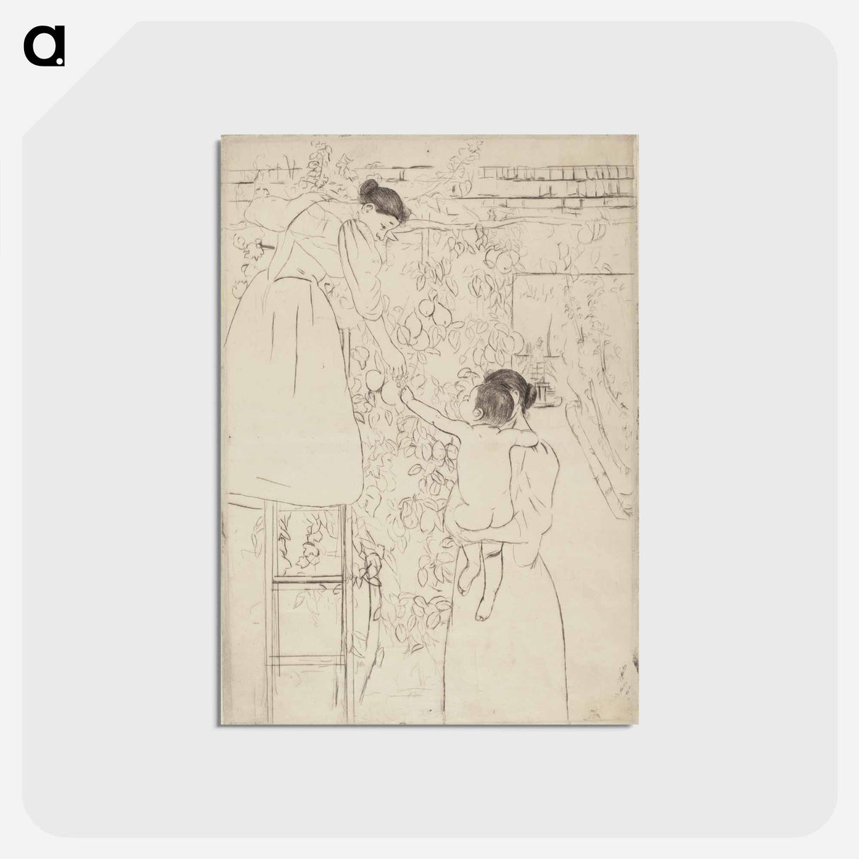 アートポストカード-Gathering Fruit - メアリー カサット Postcard.