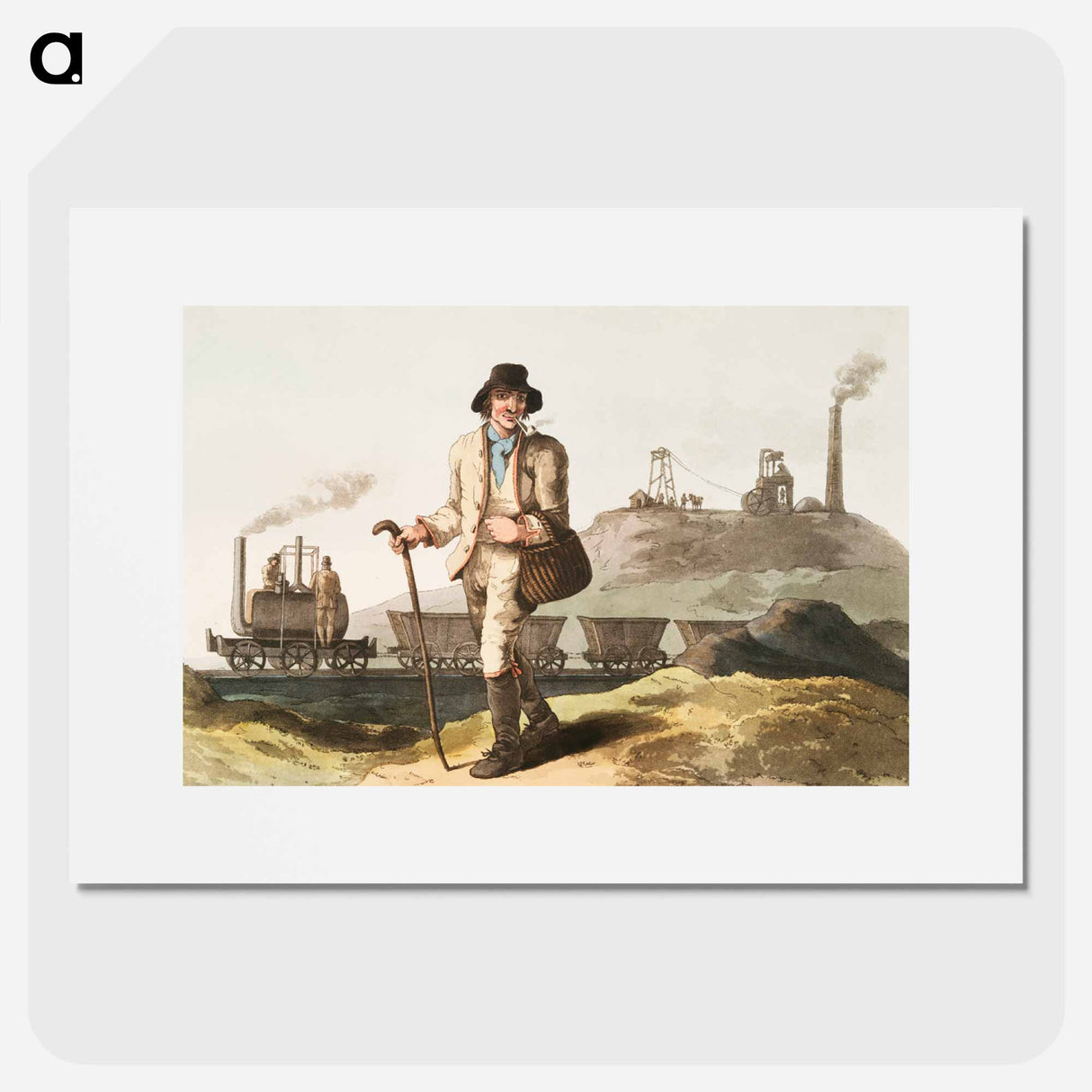 Illustration of the collier from The Costume of Yorkshire - 19世紀のヨークシャー Poster.