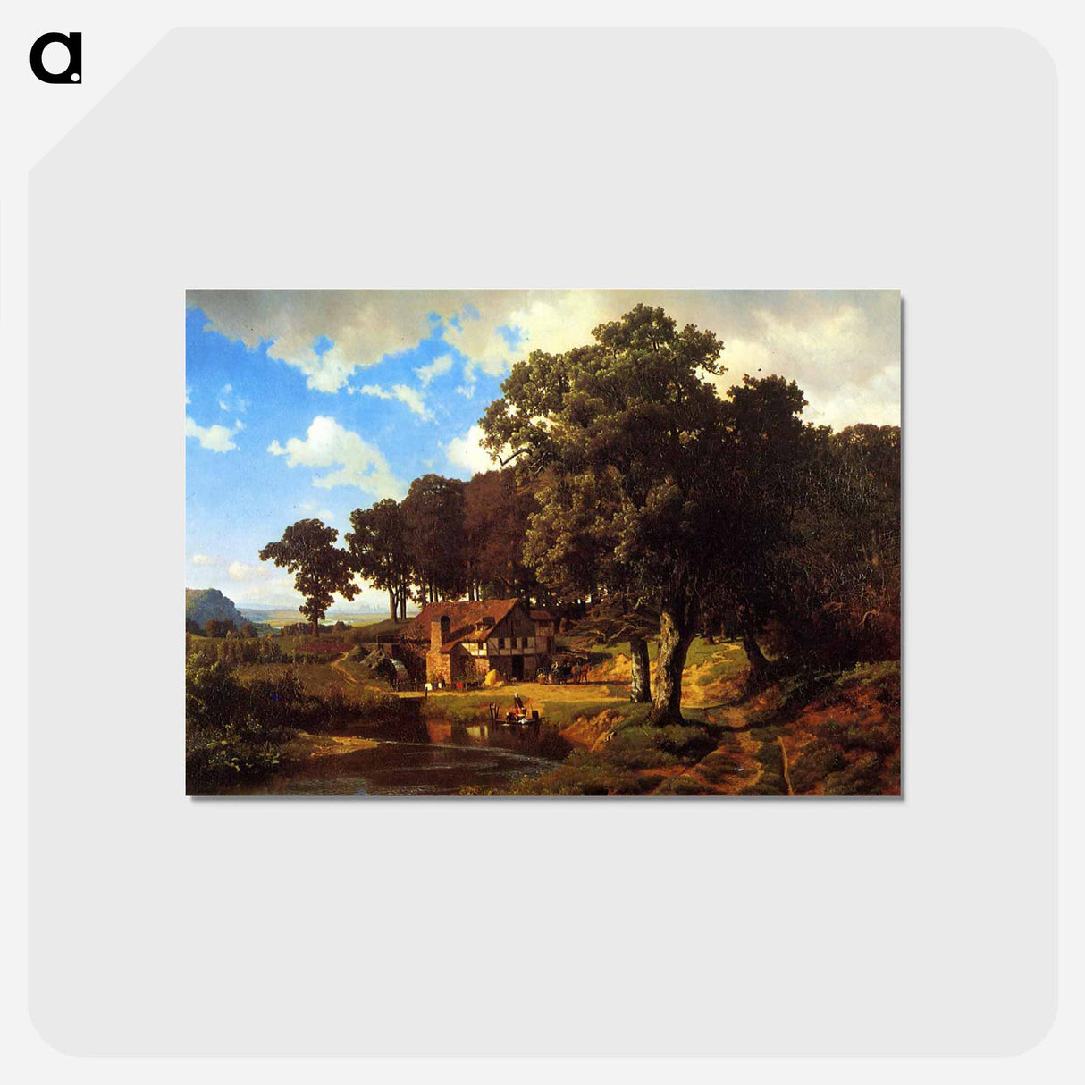 アートポストカード-A Rustic Mill - アルバート ビアスタット Postcard.