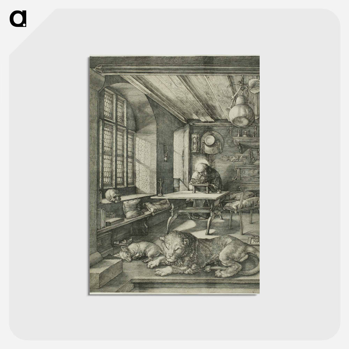 アートポストカード-St. Jerome in His Study - アルブレヒト デューラー Postcard.