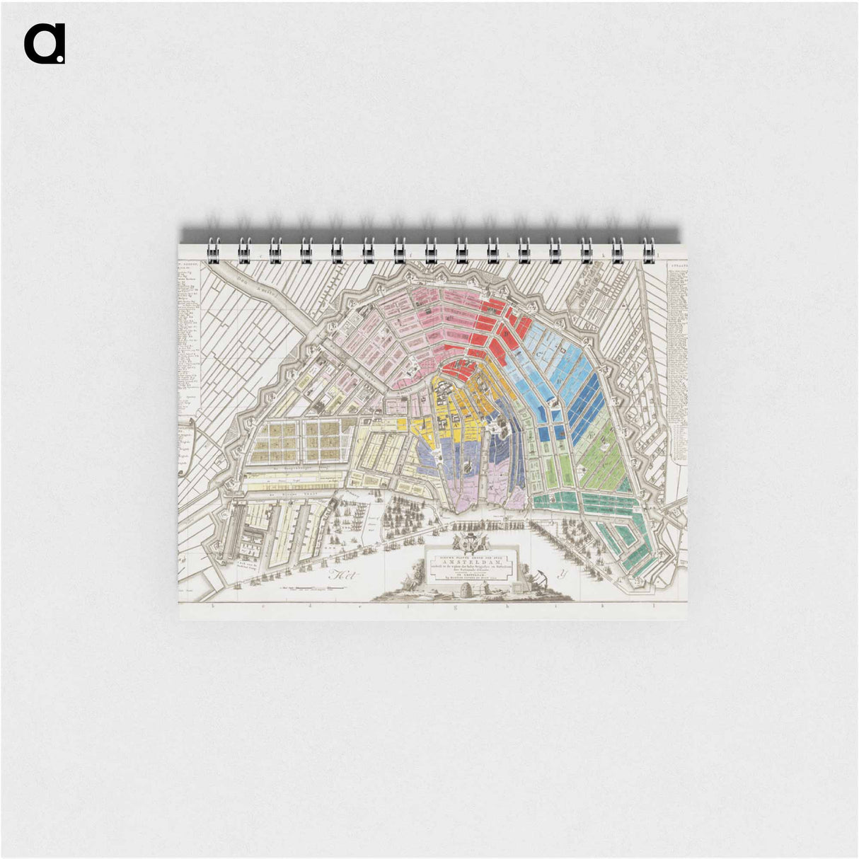 Plattegrond van Amsterdam met verdeling in halve brigades en bataljons van de Nationale Garde - アンティーク地図 Memo.