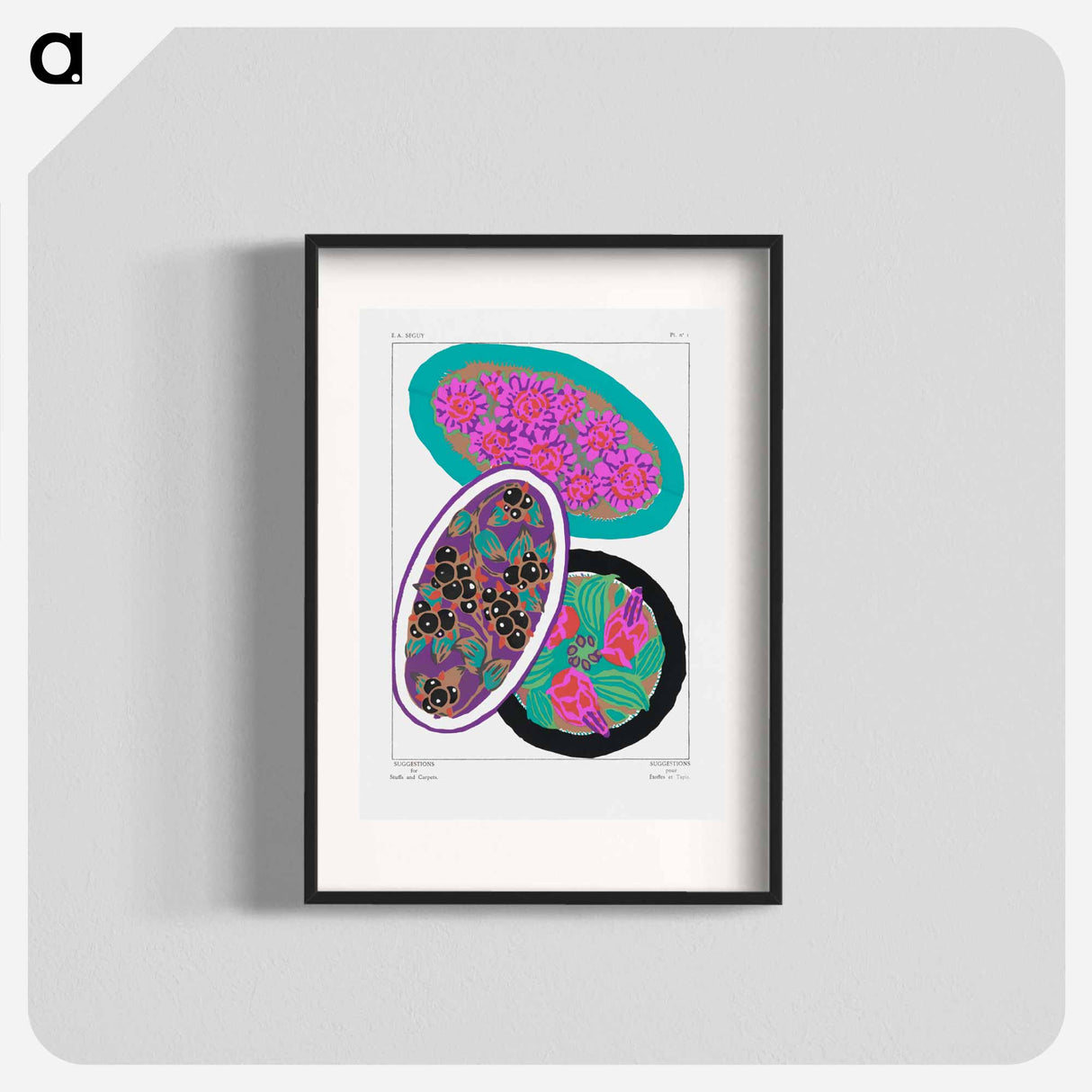 Suggestions pour étoffes et tapis: 60 motifs en couleur - E.A.セギー Poster.