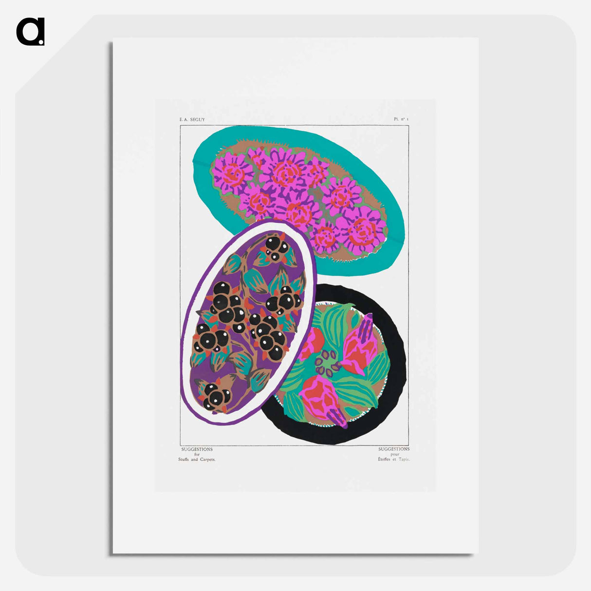 Suggestions pour étoffes et tapis: 60 motifs en couleur - E.A.セギー Poster.