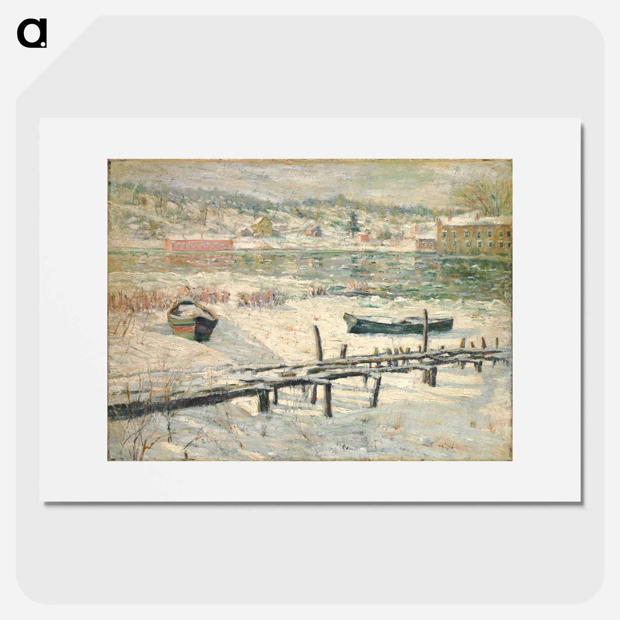 Harlem River in Winter - アーネスト ローソン Poster.