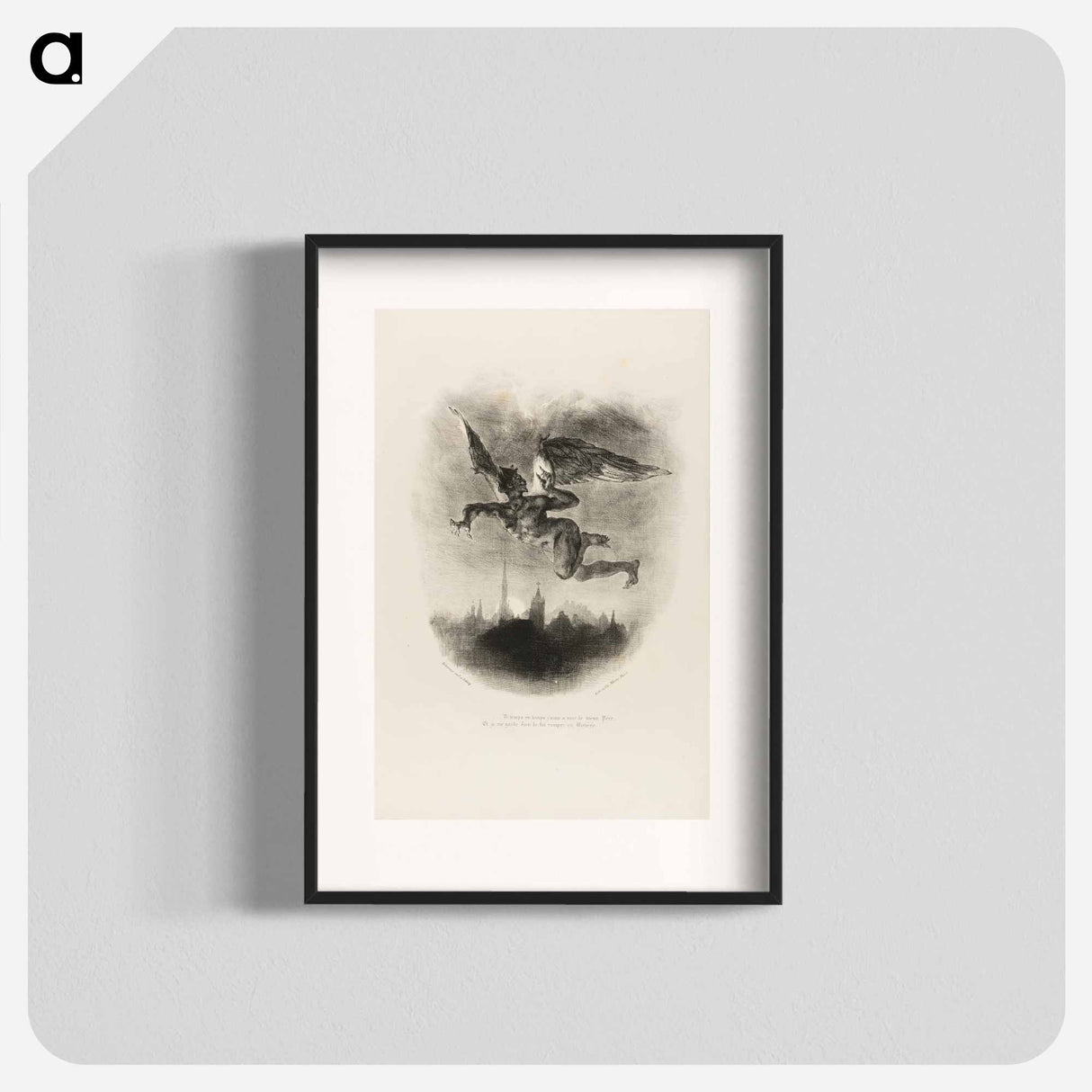 Mephistopheles Flying - ウジェーヌ ドラクロワ Poster.