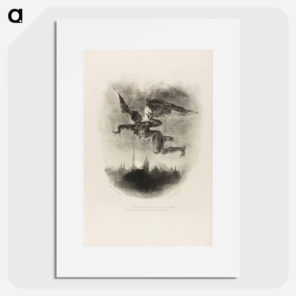 Mephistopheles Flying - ウジェーヌ ドラクロワ Poster.