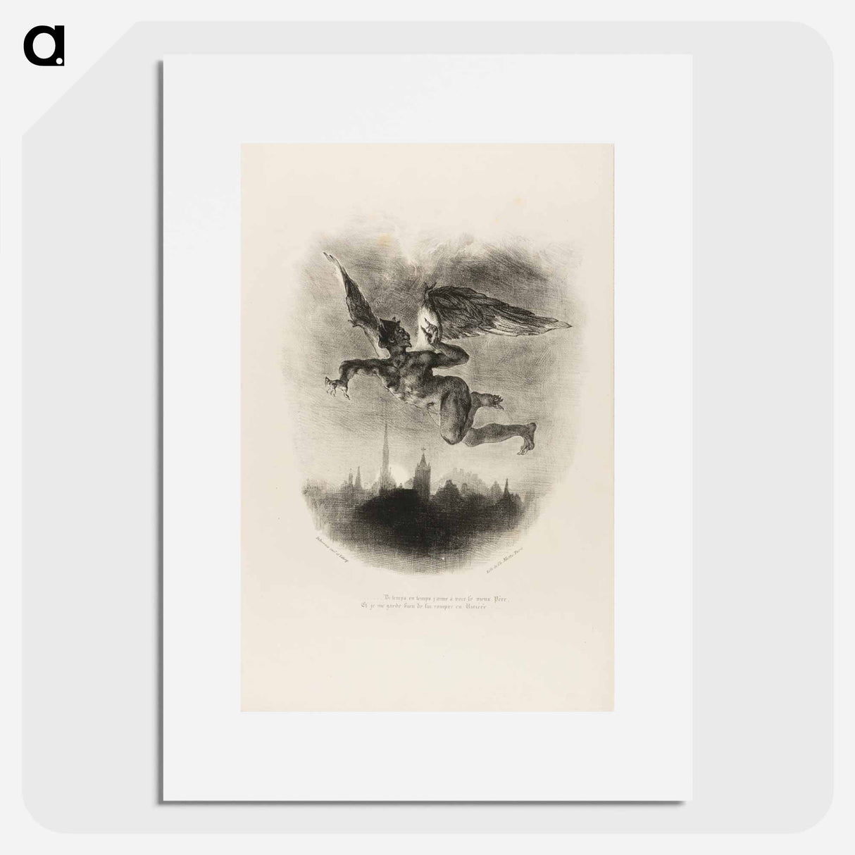 Mephistopheles Flying - ウジェーヌ ドラクロワ Poster.