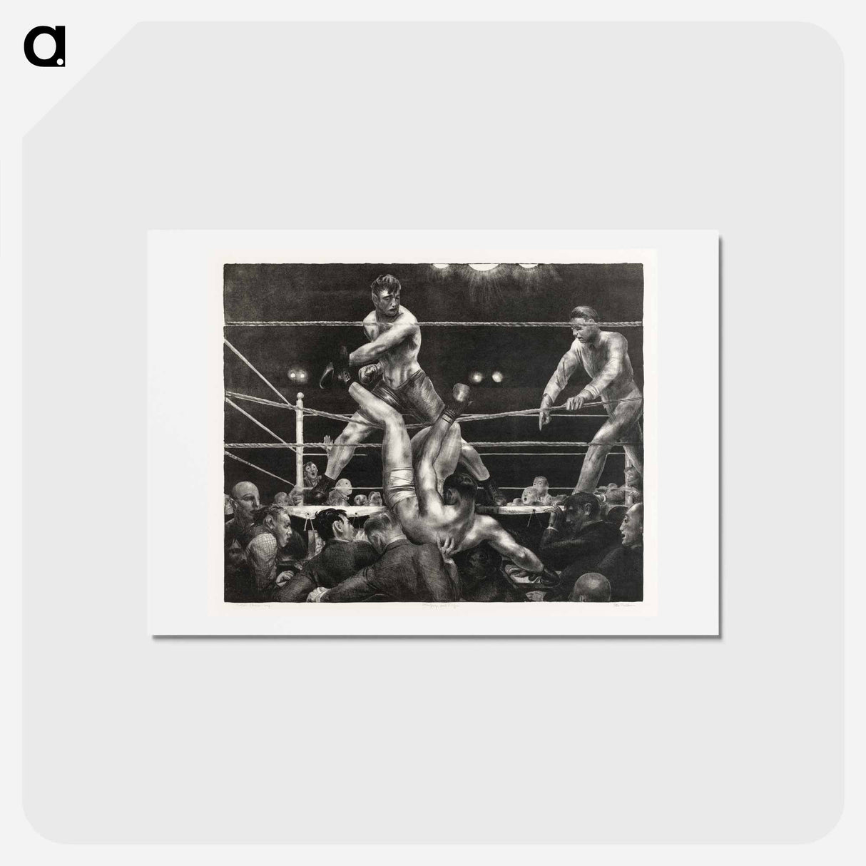 アートポストカード-Dempsey and Firpo - ジョージ ベローズ Postcard.