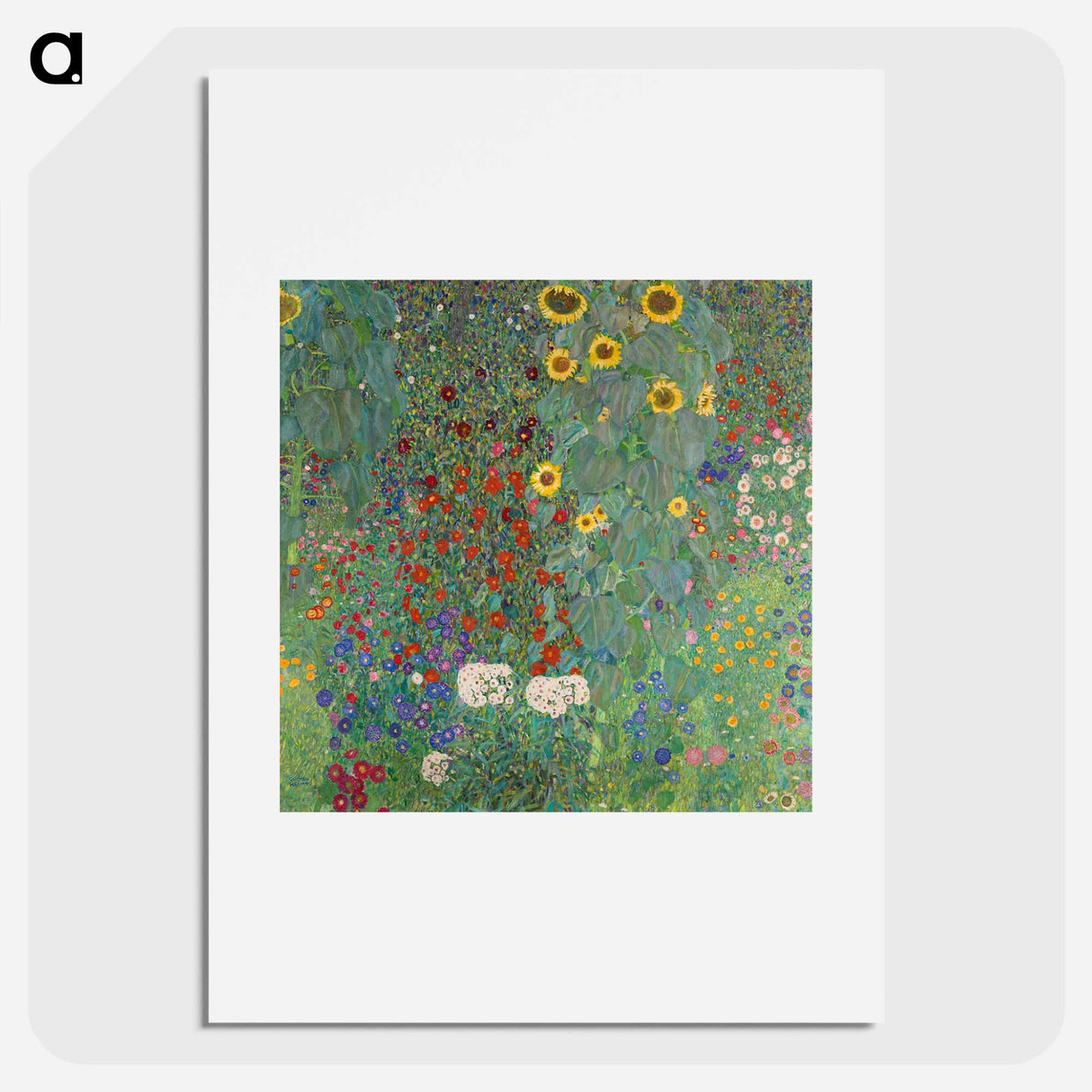 Farm Garden with Sunflowers - Gustav Klimt Poster.