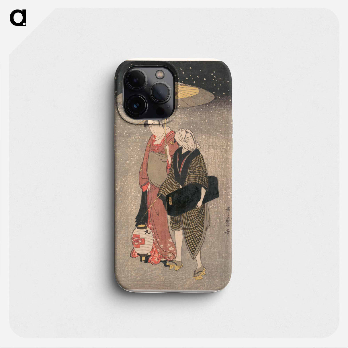 Geisha Walking through the Snow at Night - 喜多川 歌麿 Phone Case.