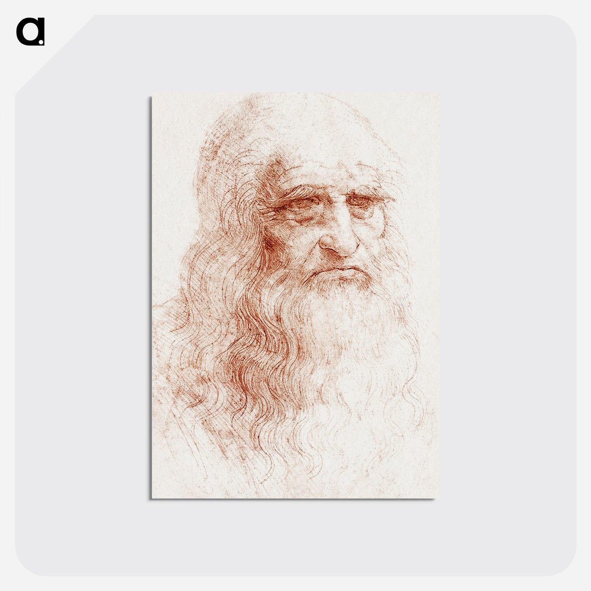 アートポストカード-Leonardo da Vinci's Self-portrait - レオナルド ダ ヴィンチ Postcard.