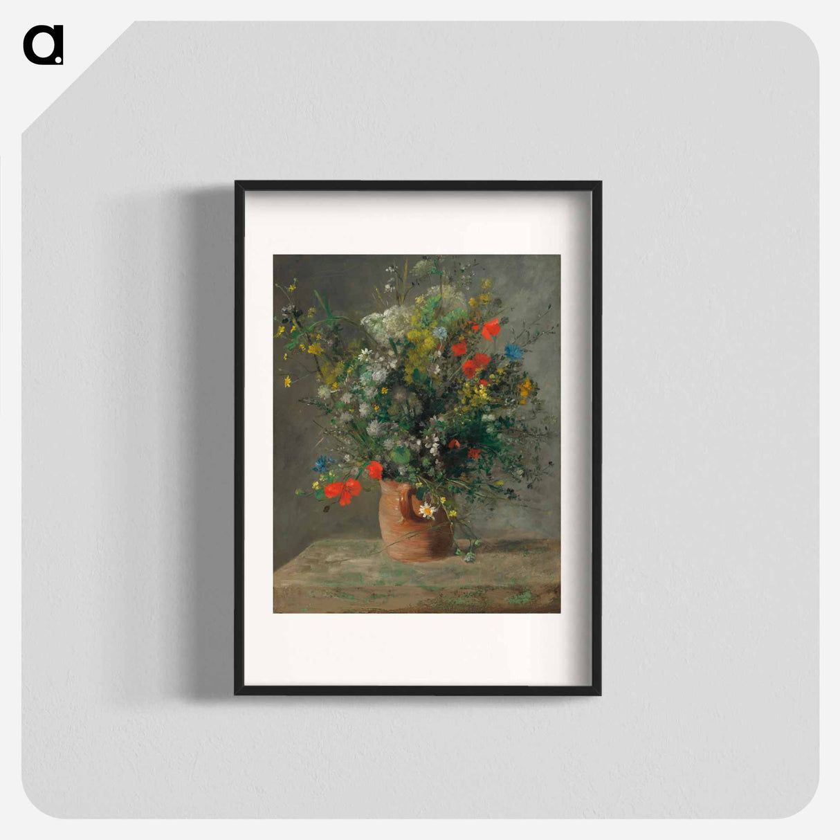 Flowers in a Vase - ピエール オーギュスト ルノワール Poster.