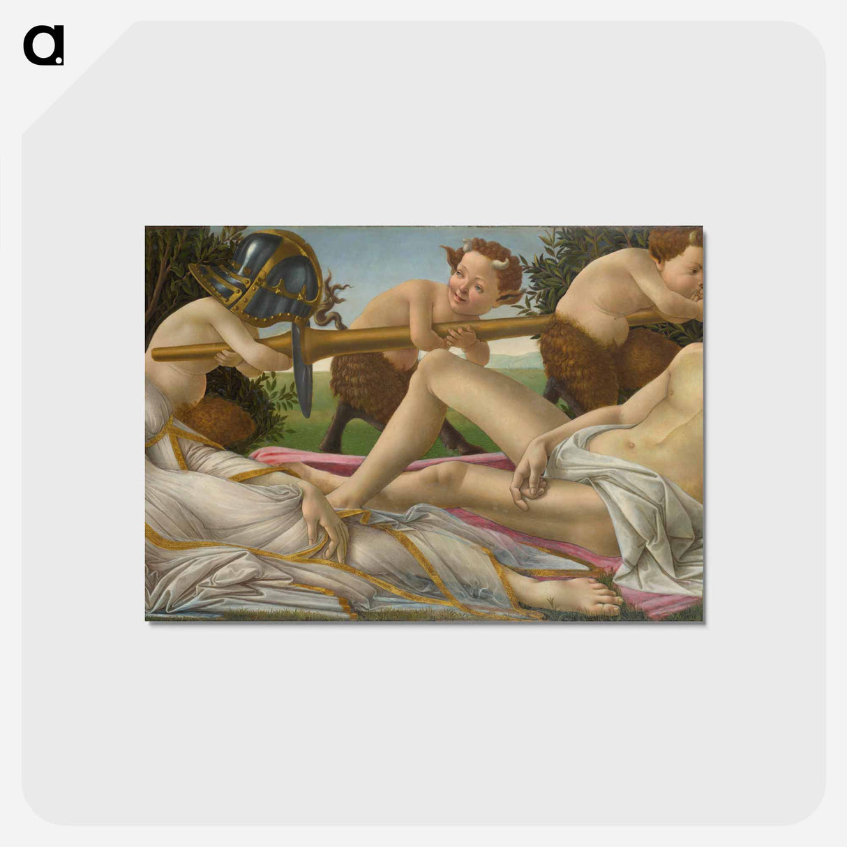 アートポストカード-Mars and Venus - サンドロ ボッティチェッリ Postcard.