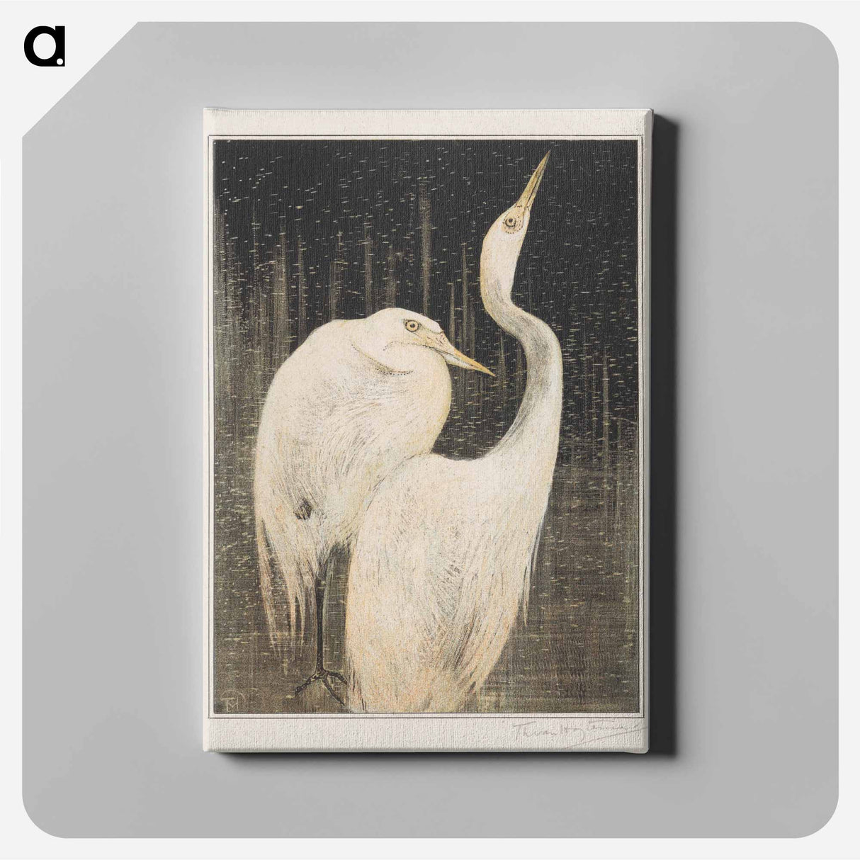 Twee zilverreigers - Theo van Hoytema Canvas.