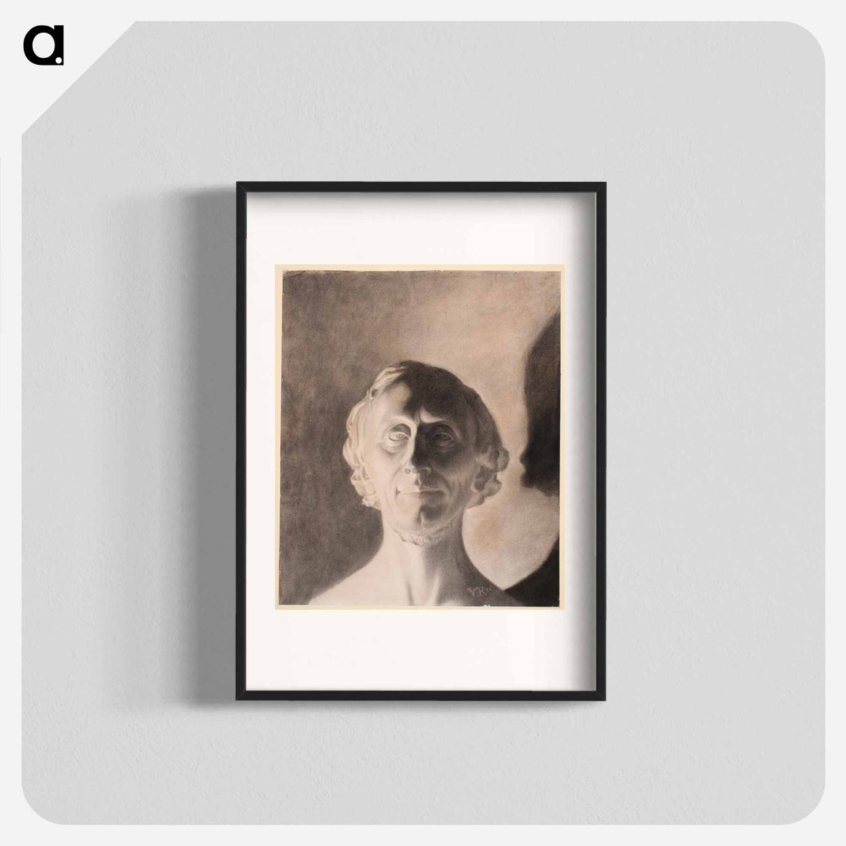 H. W. Bissen's portrait bust of H.C. Andersen - ヴィルヘルム ハンマースホイ Poster.