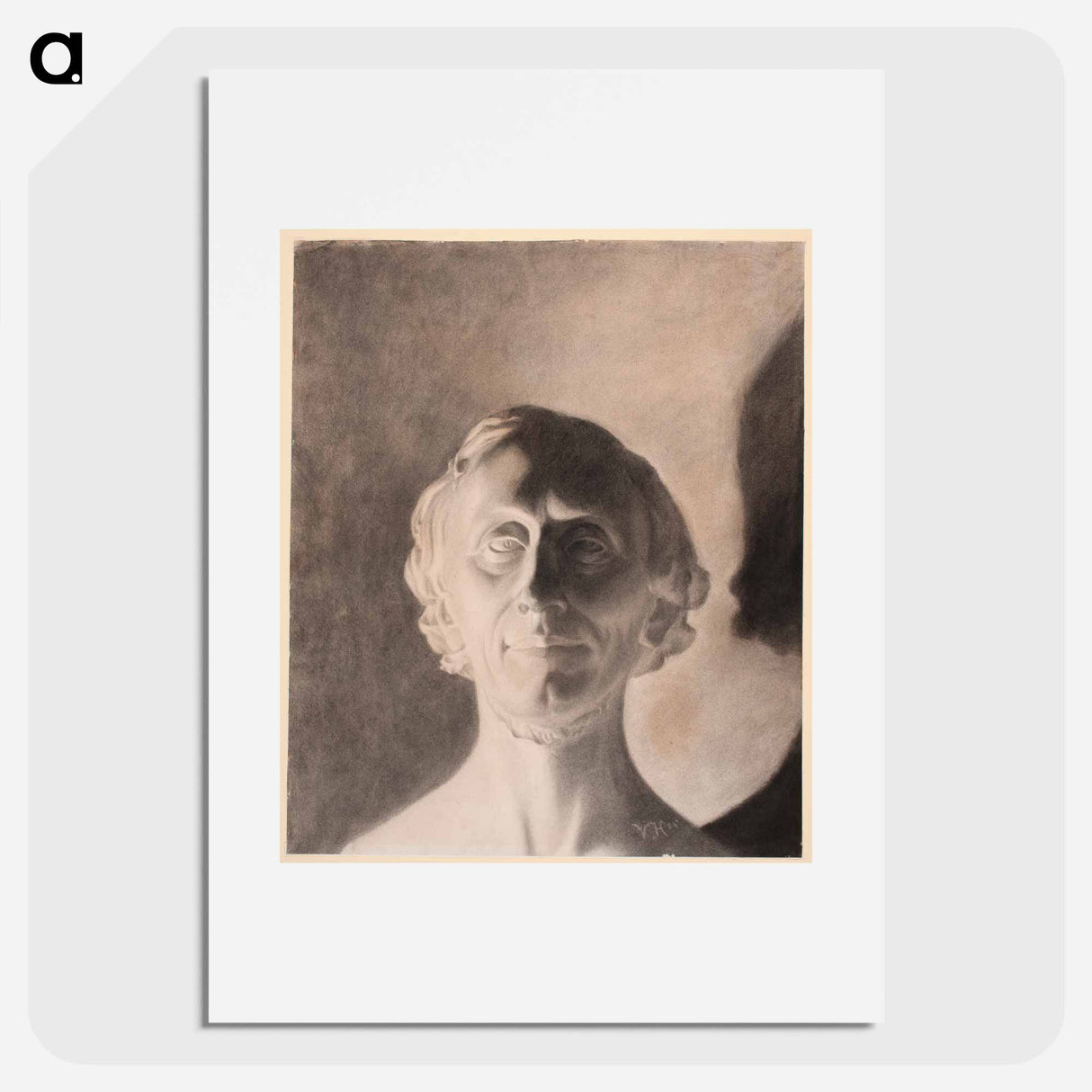 H. W. Bissen's portrait bust of H.C. Andersen - ヴィルヘルム ハンマースホイ Poster.
