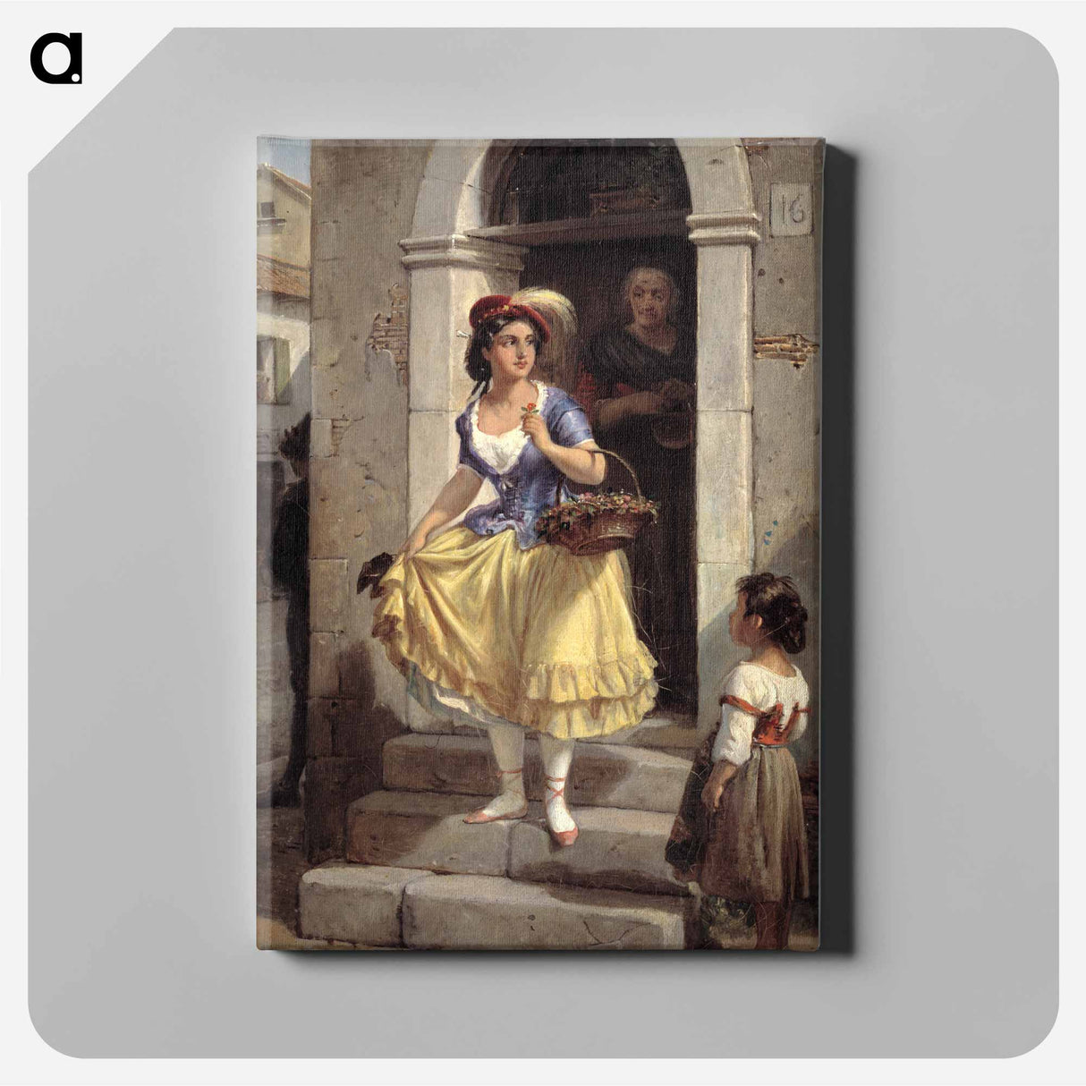 An Italian girl goes to carnival - Wilhelm Marstrand Canvas.