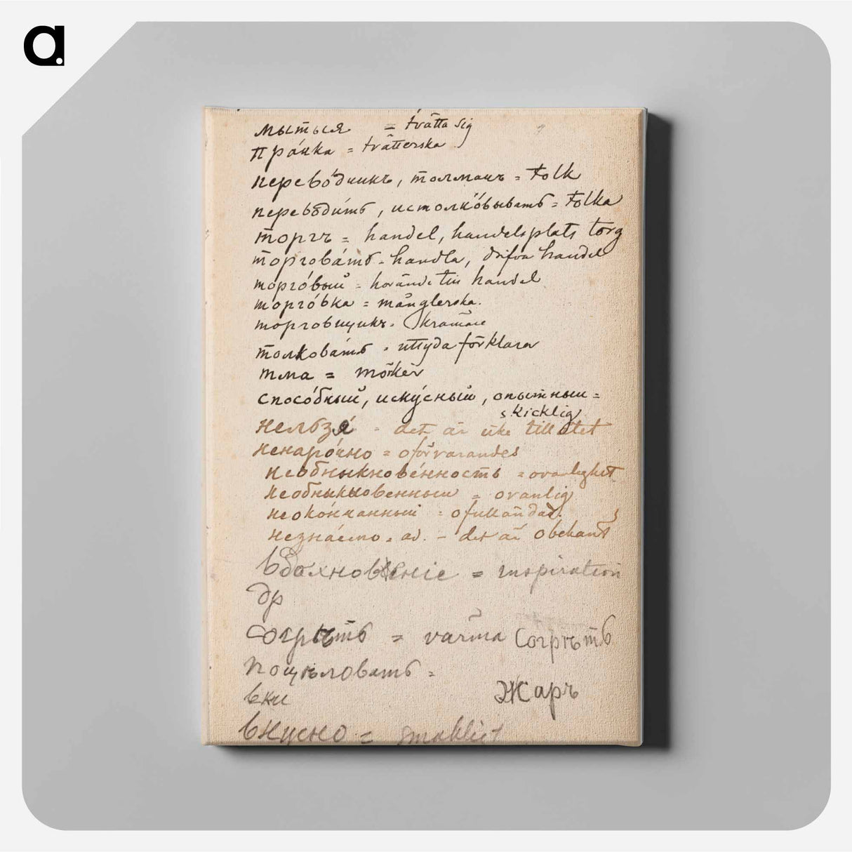 (unknown)part of a sketchbook - アルバート エーデルフェルト Canvas.