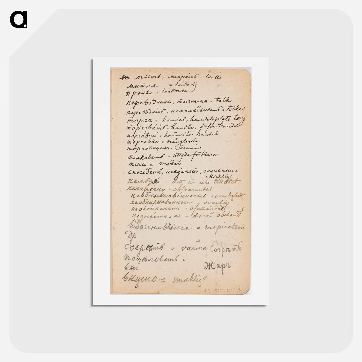 (unknown)part of a sketchbook - アルバート エーデルフェルト Postcard.